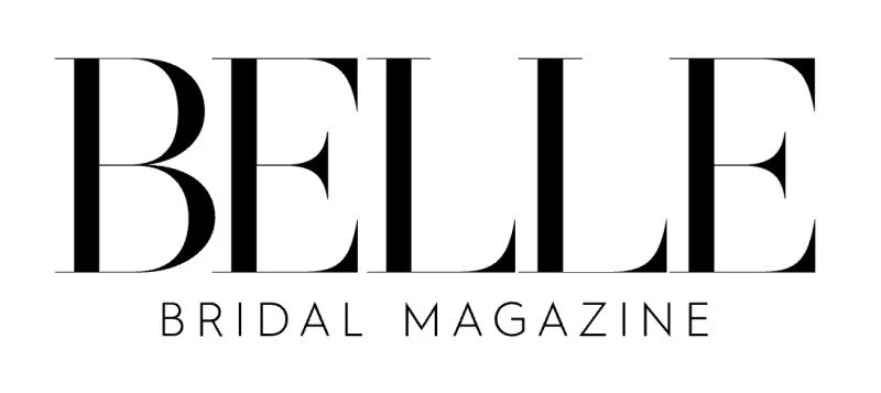 Logo for Belle Bridal Magazine in black and white, with the word 'BELLE' in large, bold, elegant font and 'BRIDAL MAGAZINE' in smaller, capitalized letters underneath.