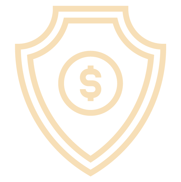 Icon of a shield with a dollar sign in the center.
