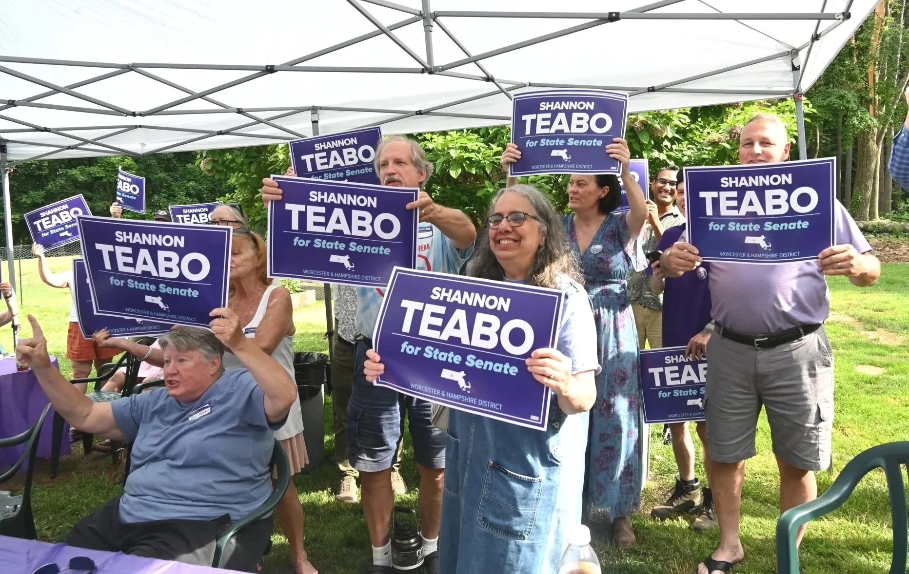 Supporters at the official campaign launch party on June 27.