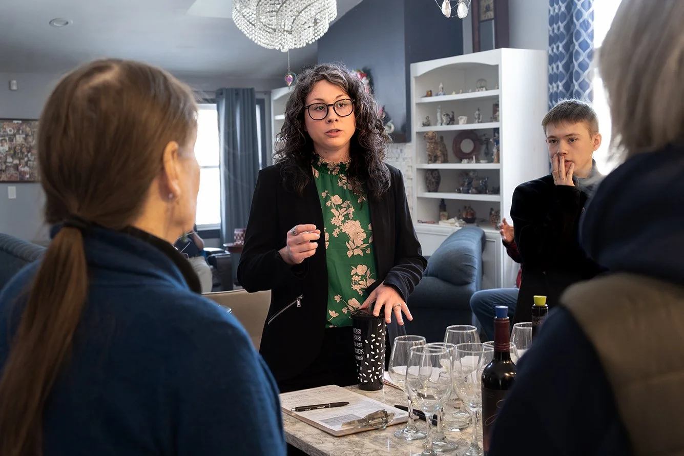 Shannon discussing goals and vision of her campaign with voters.