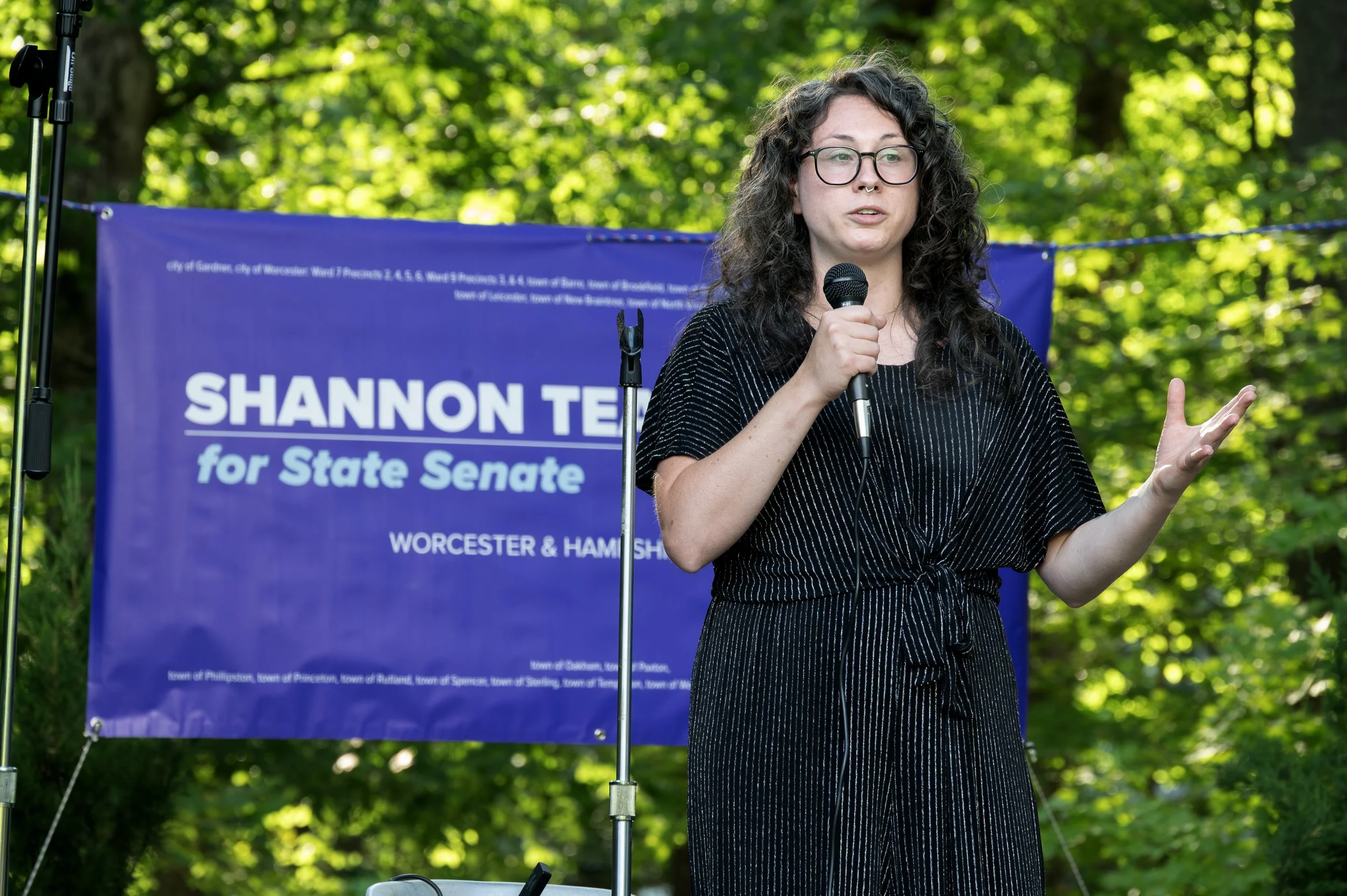 Speaking at the house party in Sterling on June 20.