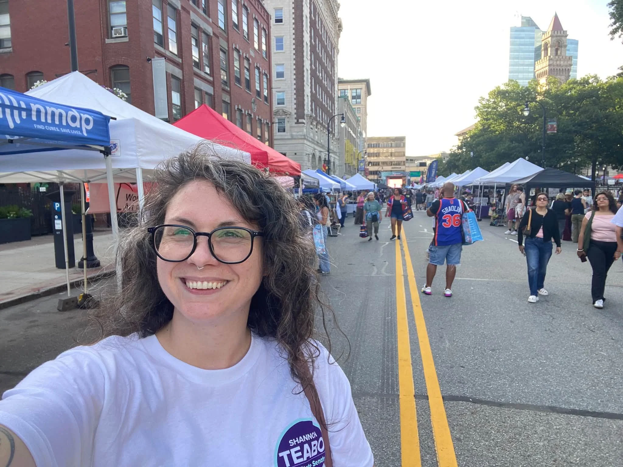 At the Worcester Pride event along Franklin Street. 
