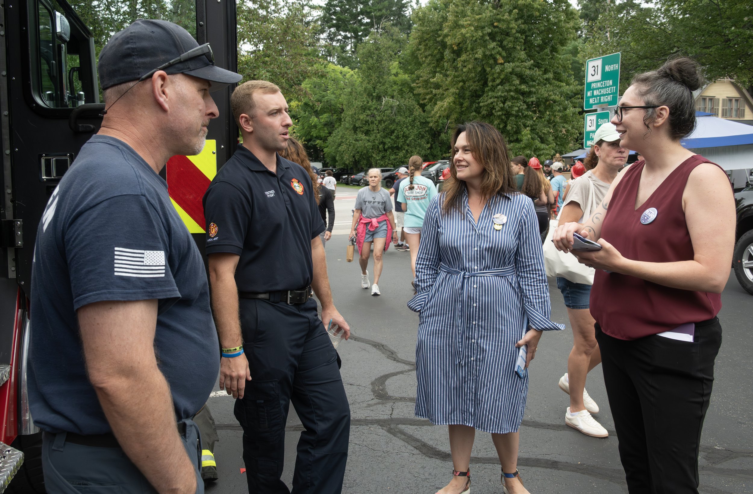 Shannon and Krista with first responders at Holden Days. 