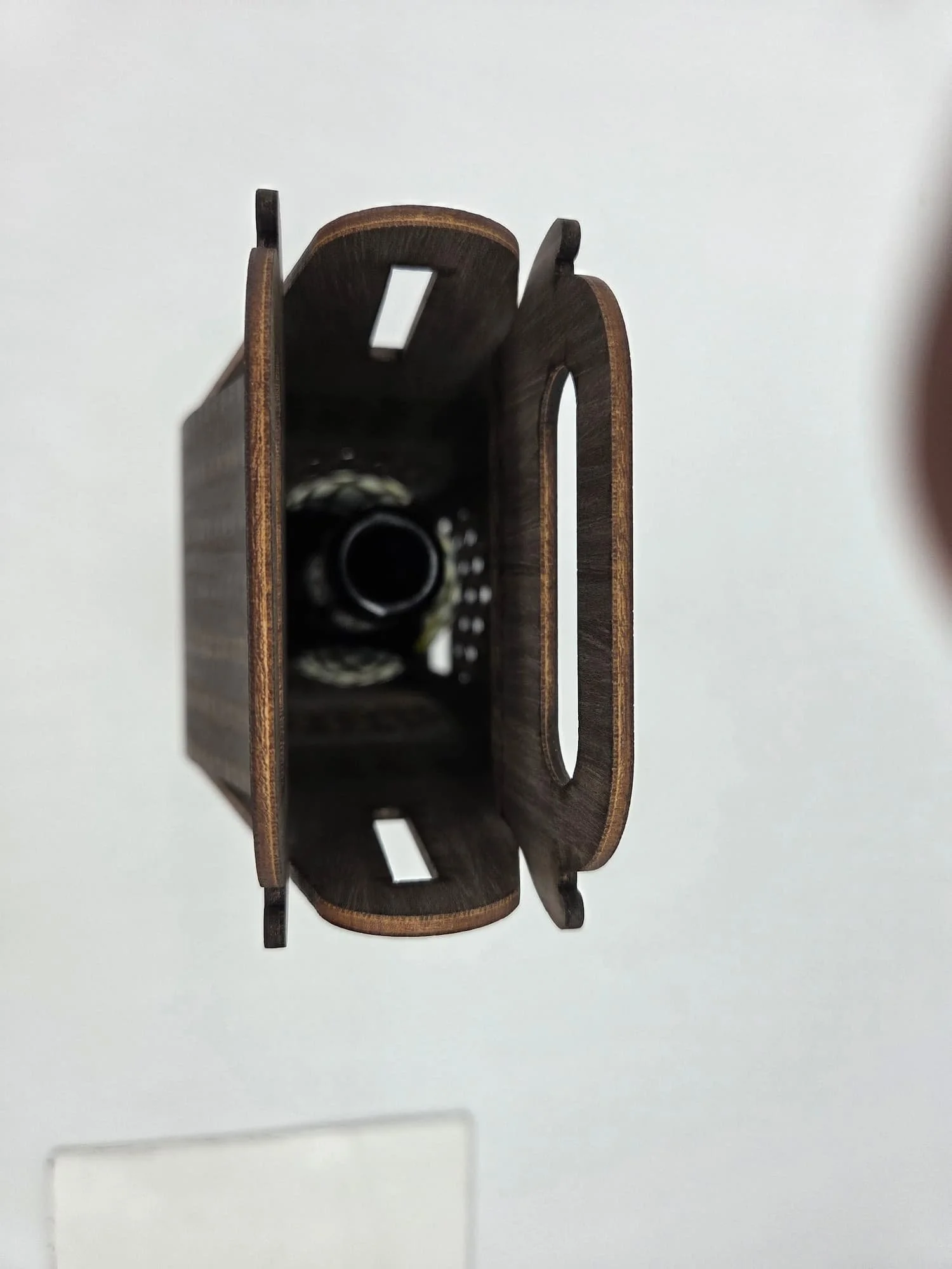 laser-cut wine box walnut