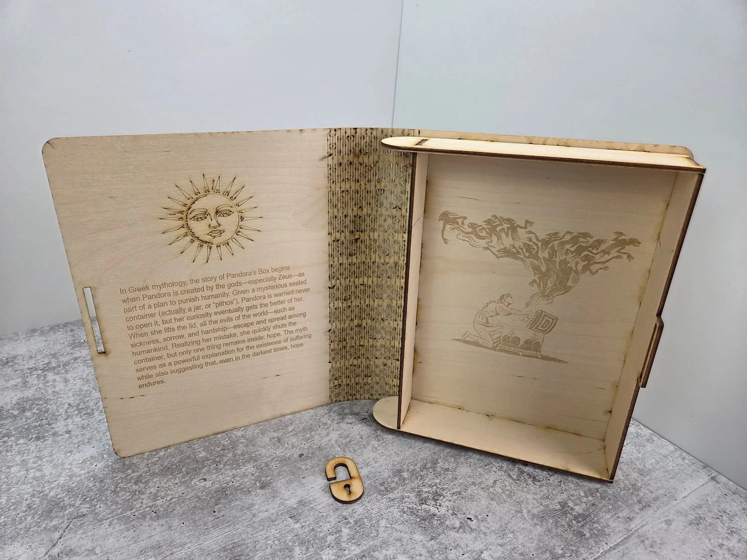 laser-engraved wooden box