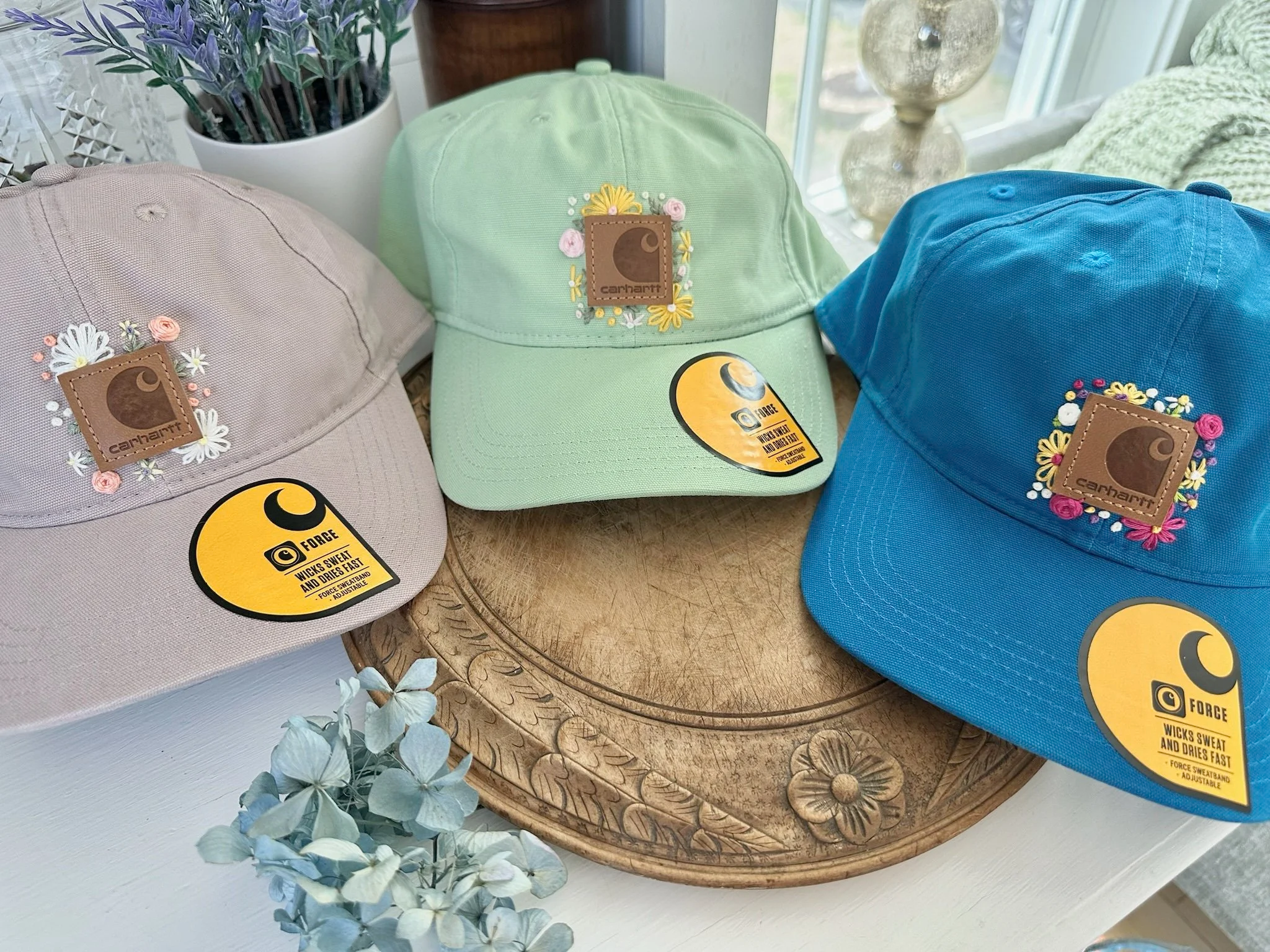 Hand-Embroidered Carhartt Caps