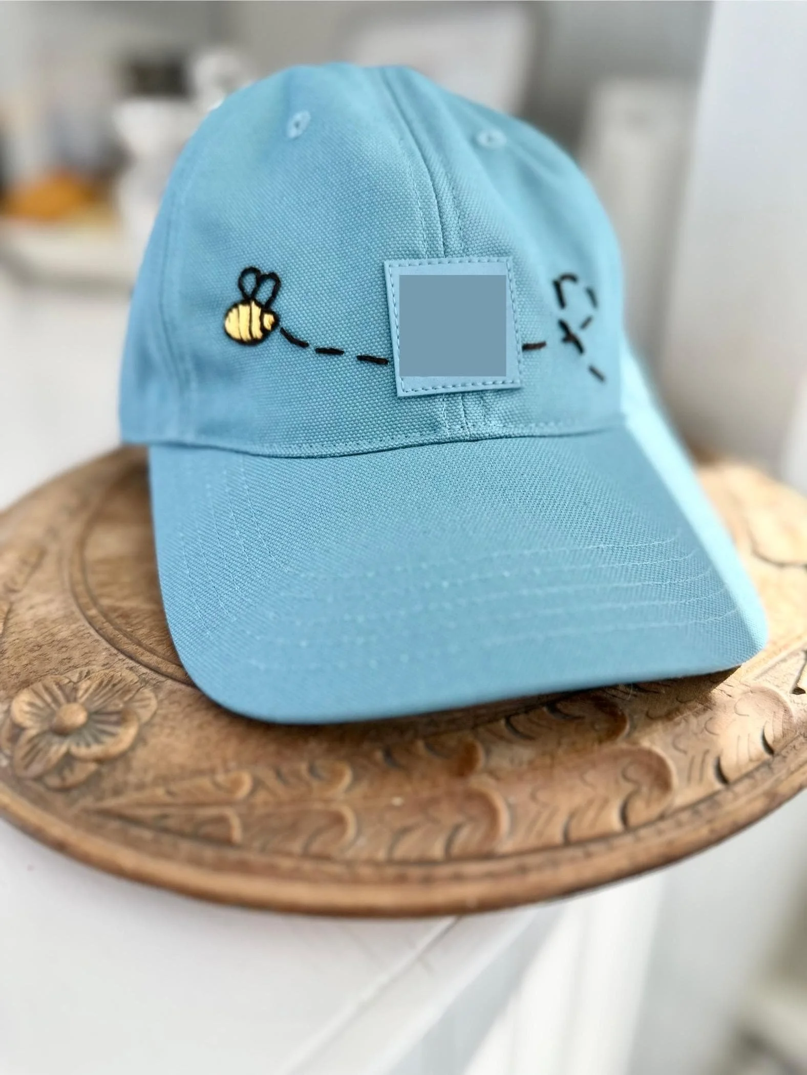 Spring Square Label Hat Embroidery Patterns