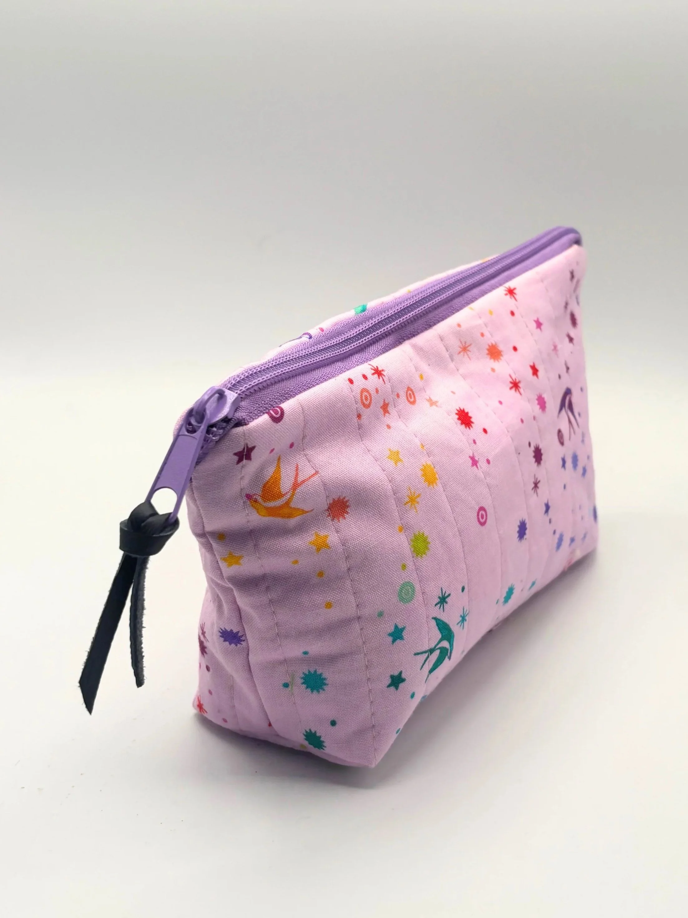 Petite pochette de Rangement Piquée Rose (VENDU)
