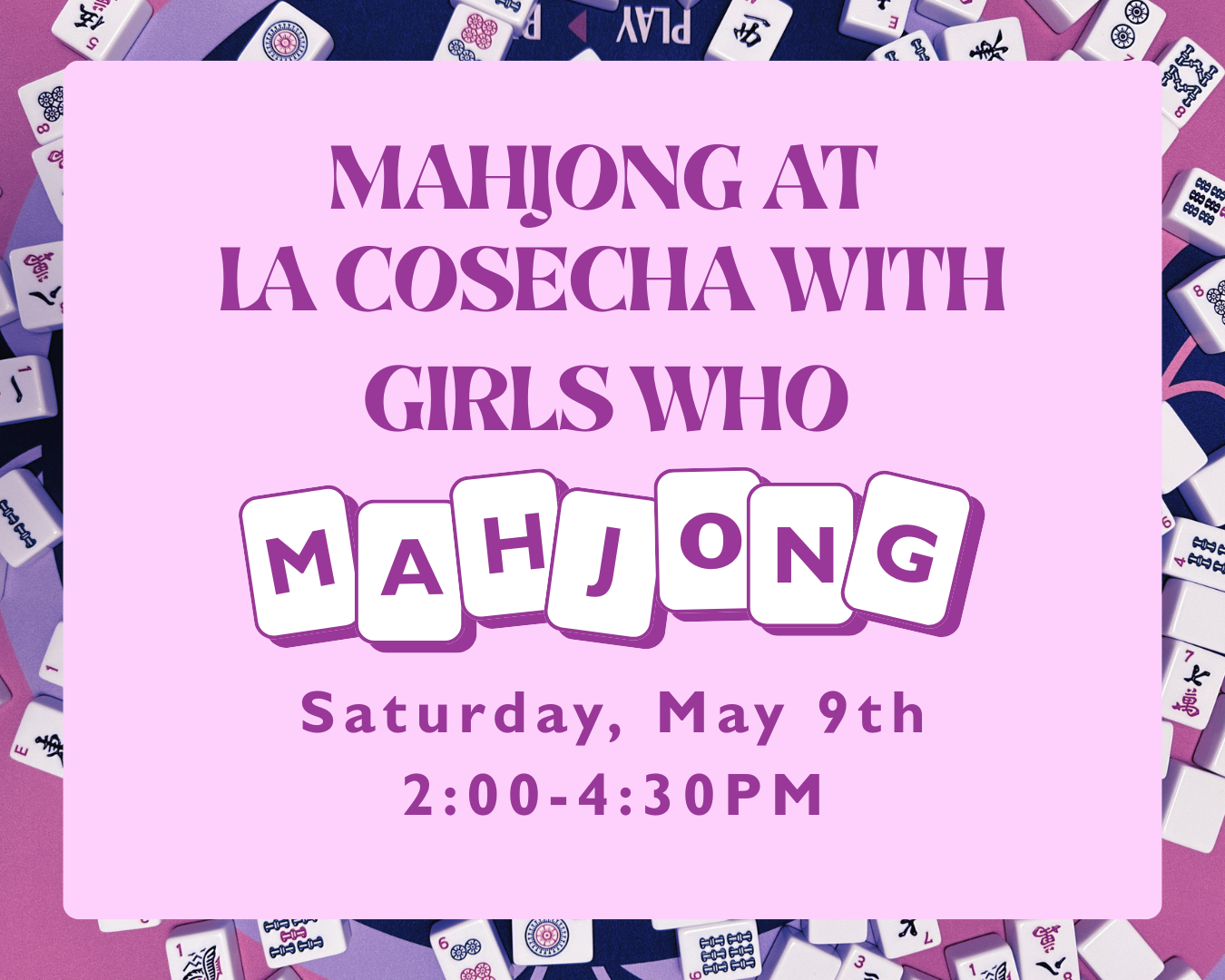 Mahjong 101 Lesson &amp; Open Play