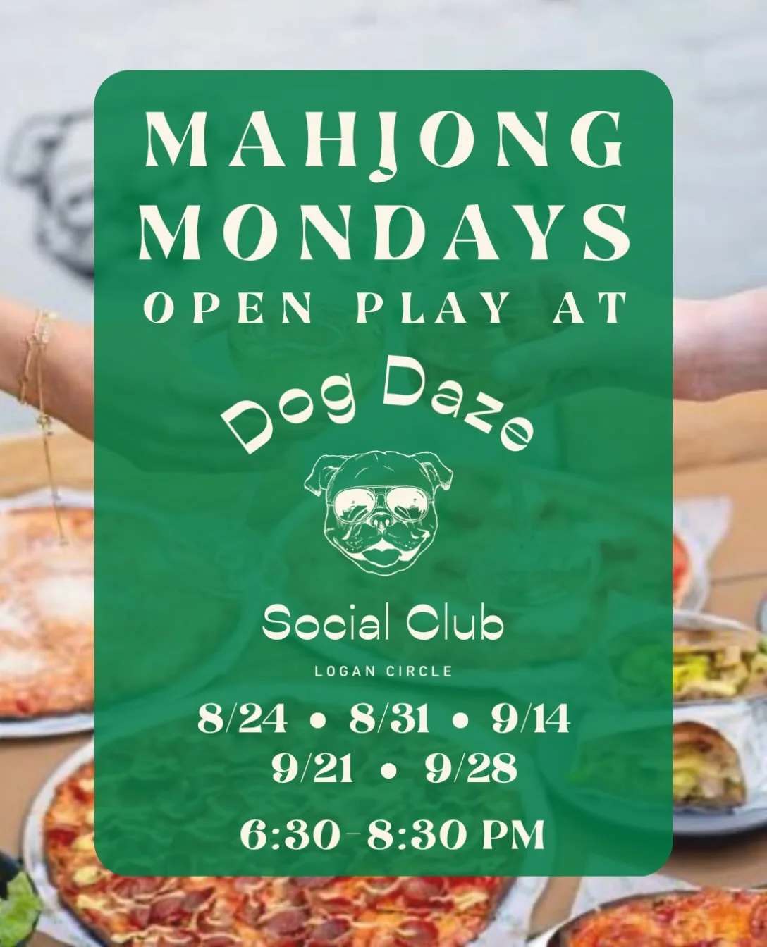 Mondays are for Mahjong!! Join us at @dogdazesocialclub for free open play from 6:30-8:30pm starting 8/24 🐶🀄️ 

(open play is for those that have taken a mahj lesson/experienced players) #mahjong #thingstododc #dc #dmv #girlswhomahjong
