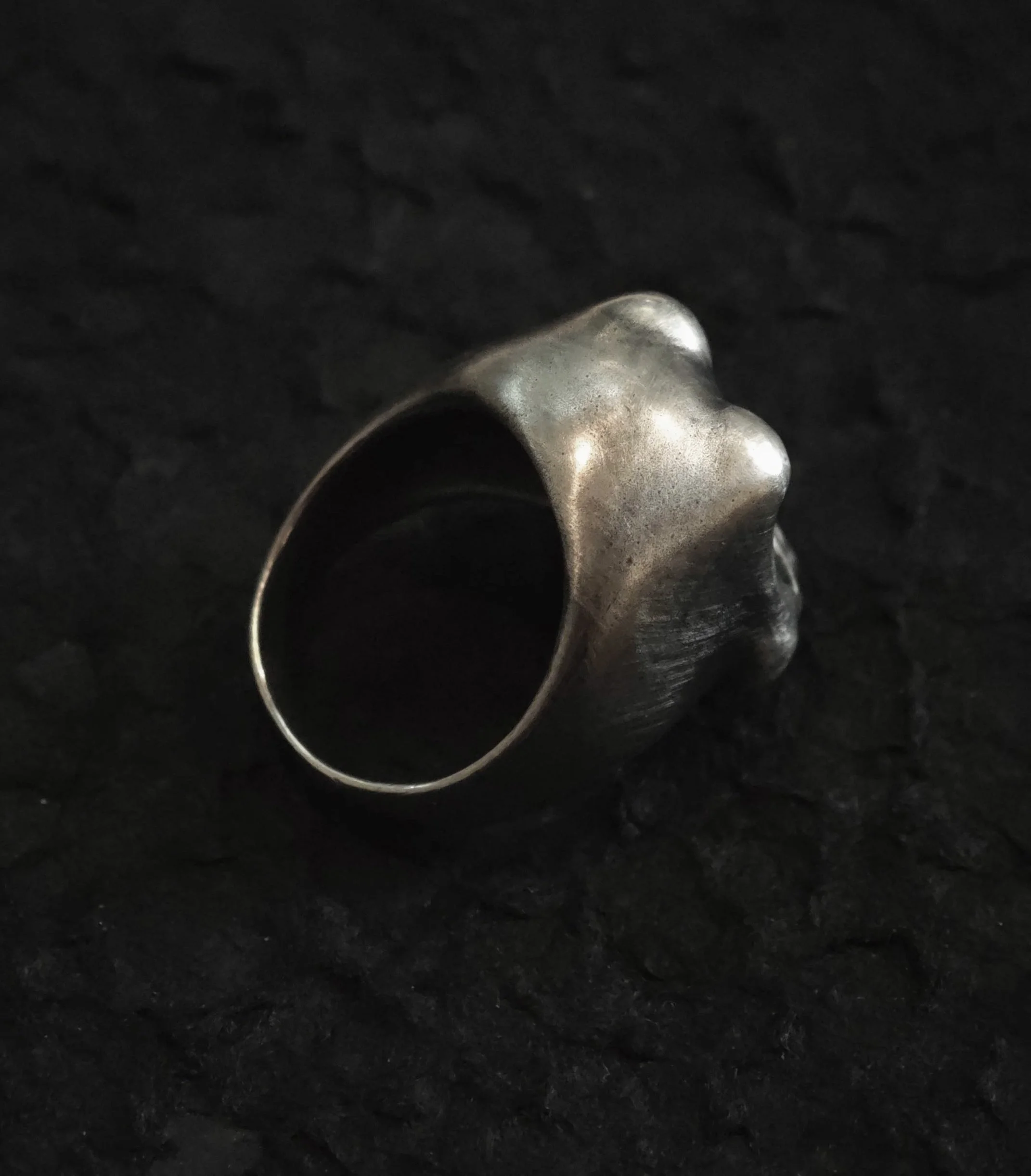 Xia Penghao BONE BUD Wisdom Ring - Rear overhead angle showing inner band detail