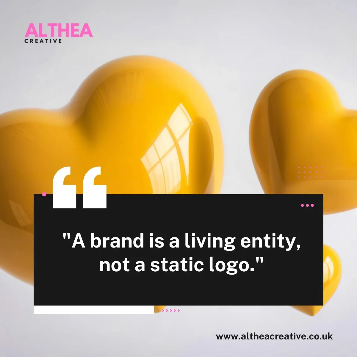 &ldquo;A brand is a living entity, not a static logo.&rdquo;

💛 It breathes through your decisions.
🩶 It speaks through your customer experience.
🩷 It grows (or shrinks) with every interaction.

A logo is a symbol. A brand is behaviour. It&rsquo;s