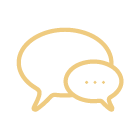 Two speech bubbles, one larger than the other, with three dots indicating conversation.