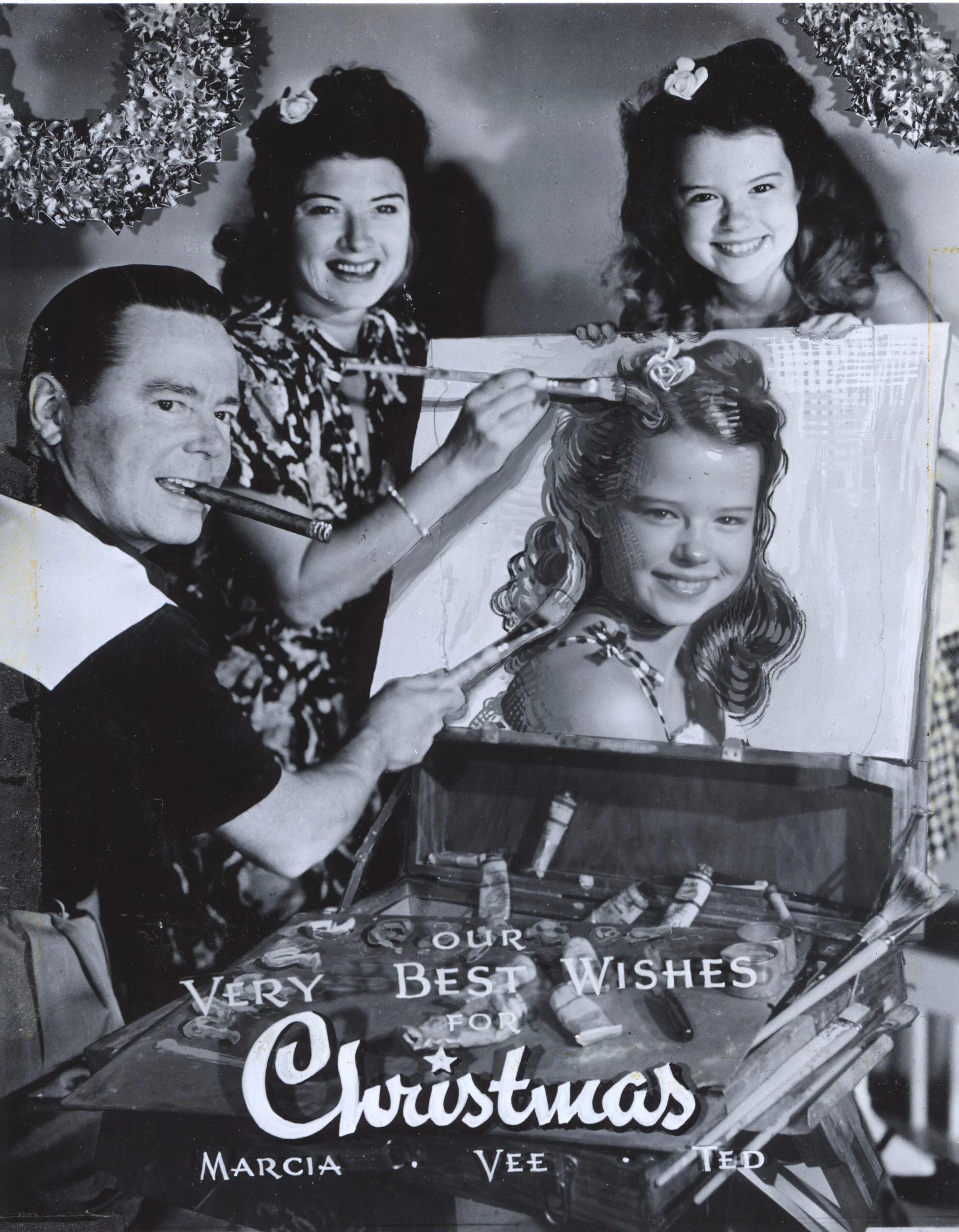 This card is from Ted Sears, his wife Vee, and daughter Marcia. From the late 1920’s through 1930, Ted Sears worked for Fleischer Studios as an animator. In fact Ted Sears was a head animator on “Dizzy Dishes." In addition to animation, Ted contribut