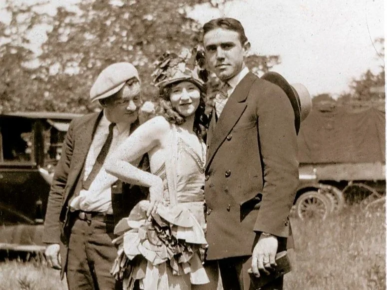  Max's daughter Ruth, who went by the stage name Ruth Florence" poses with fellow actors on the set of one of the 'Carrie of the Chorus' films. 