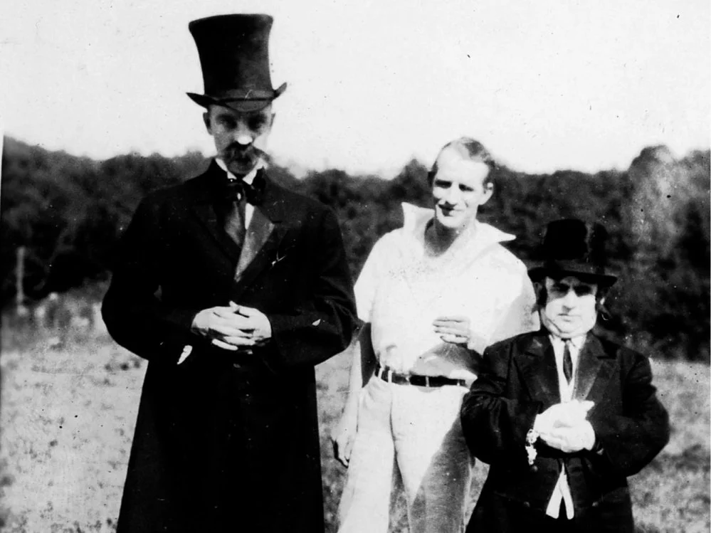  On the set of one of the 'Carrie of the Chorus' movies. Judging from the actors and costume, this appears to be from "Another Bottle Doctor." 