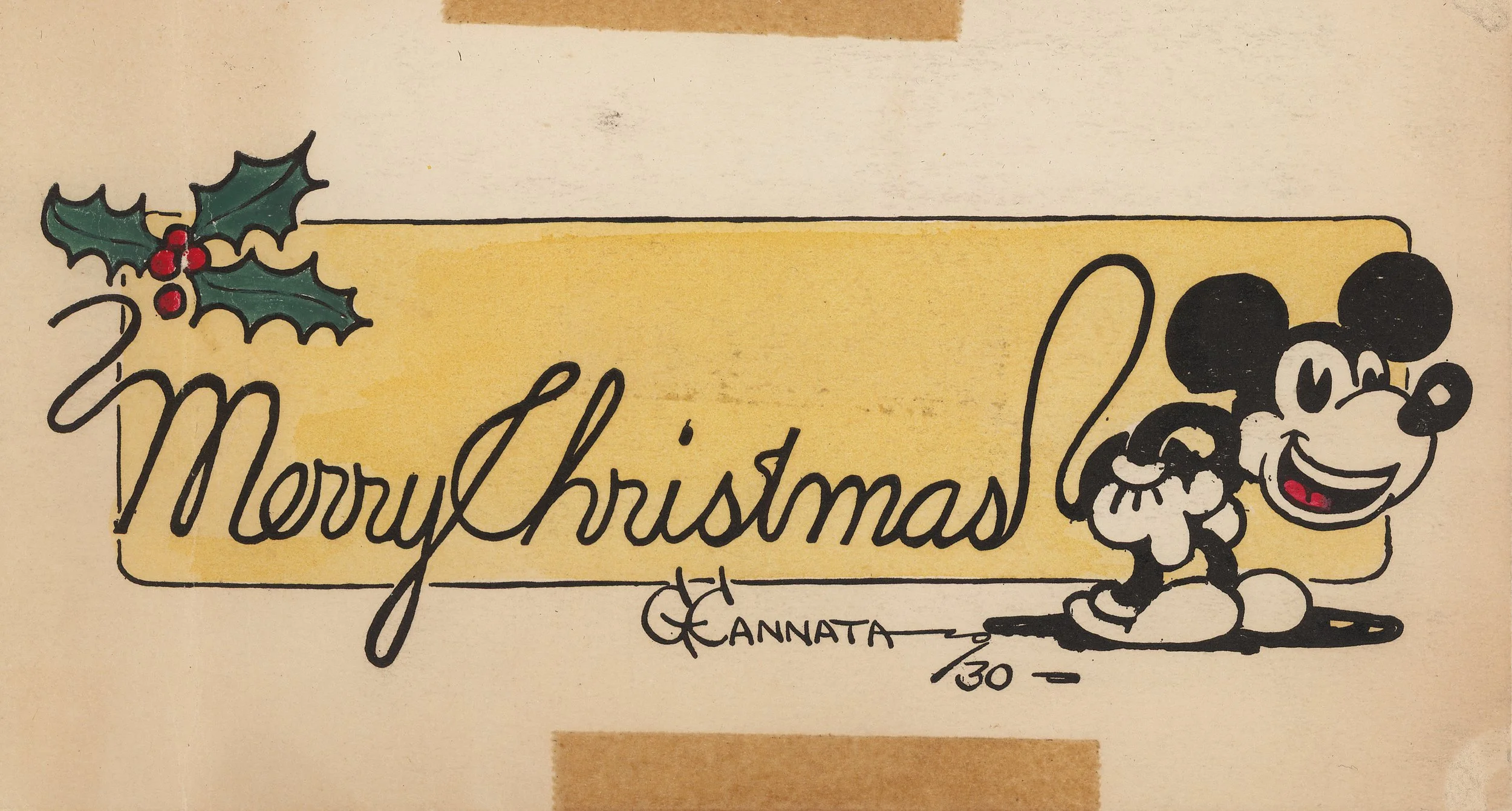 This 1930’s card is from Geroge Cannata. George worked with Fleischer Studios from the late 1920's until 1932. After leaving Fleischer Studios he worked at several other animation studios including Lantz, Terrytoons, Disney, Warners, and in the 1940'