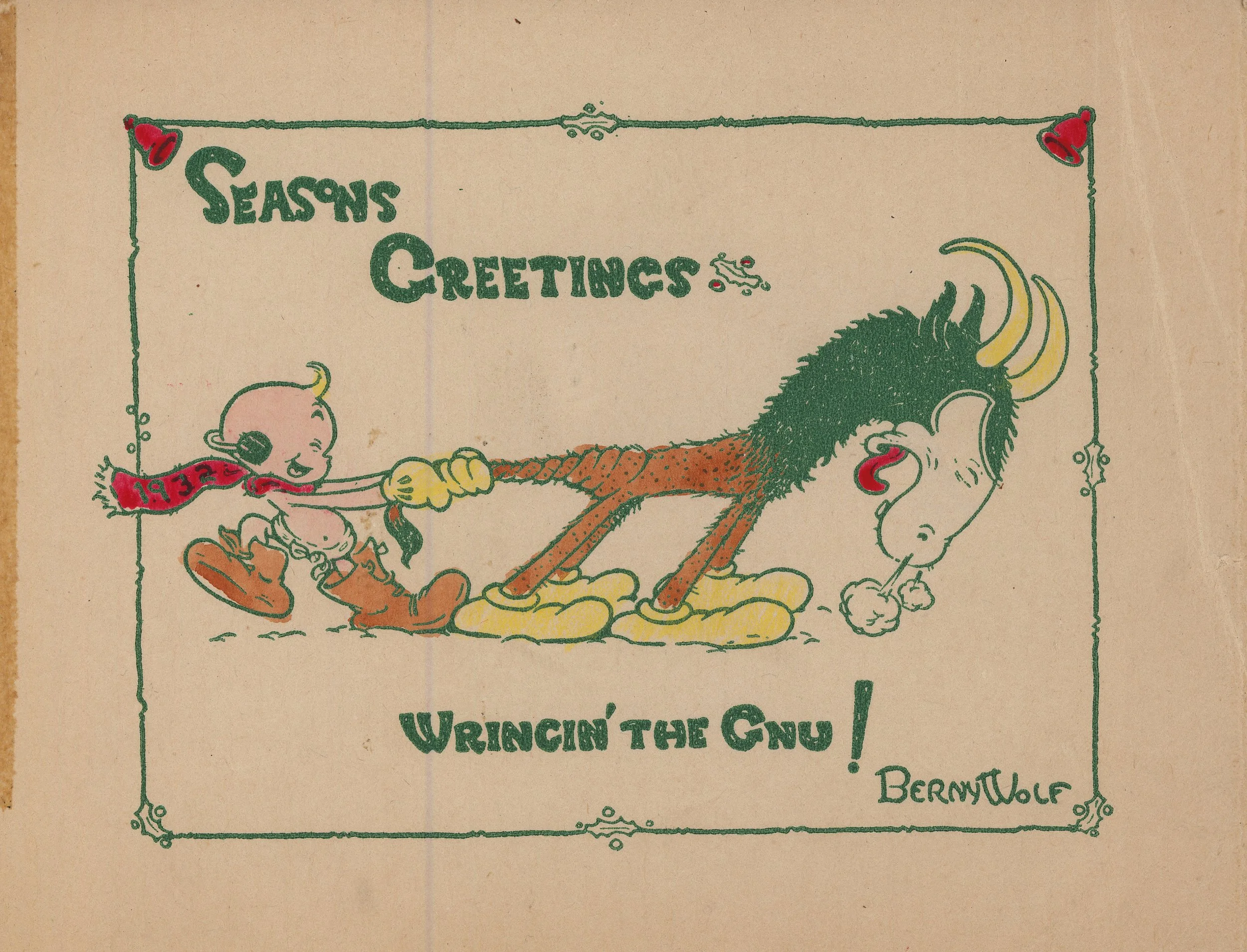 Berny Wolf began a long career in animation in 1924 as an inker for Krazy Kat films. Shortly atfer that he joined Fleischer Studios where he worked on Ko-Ko, Betty Boop, and even rotoscoped the famous scene of Cab Calloway as the ghost Walrus in “Min