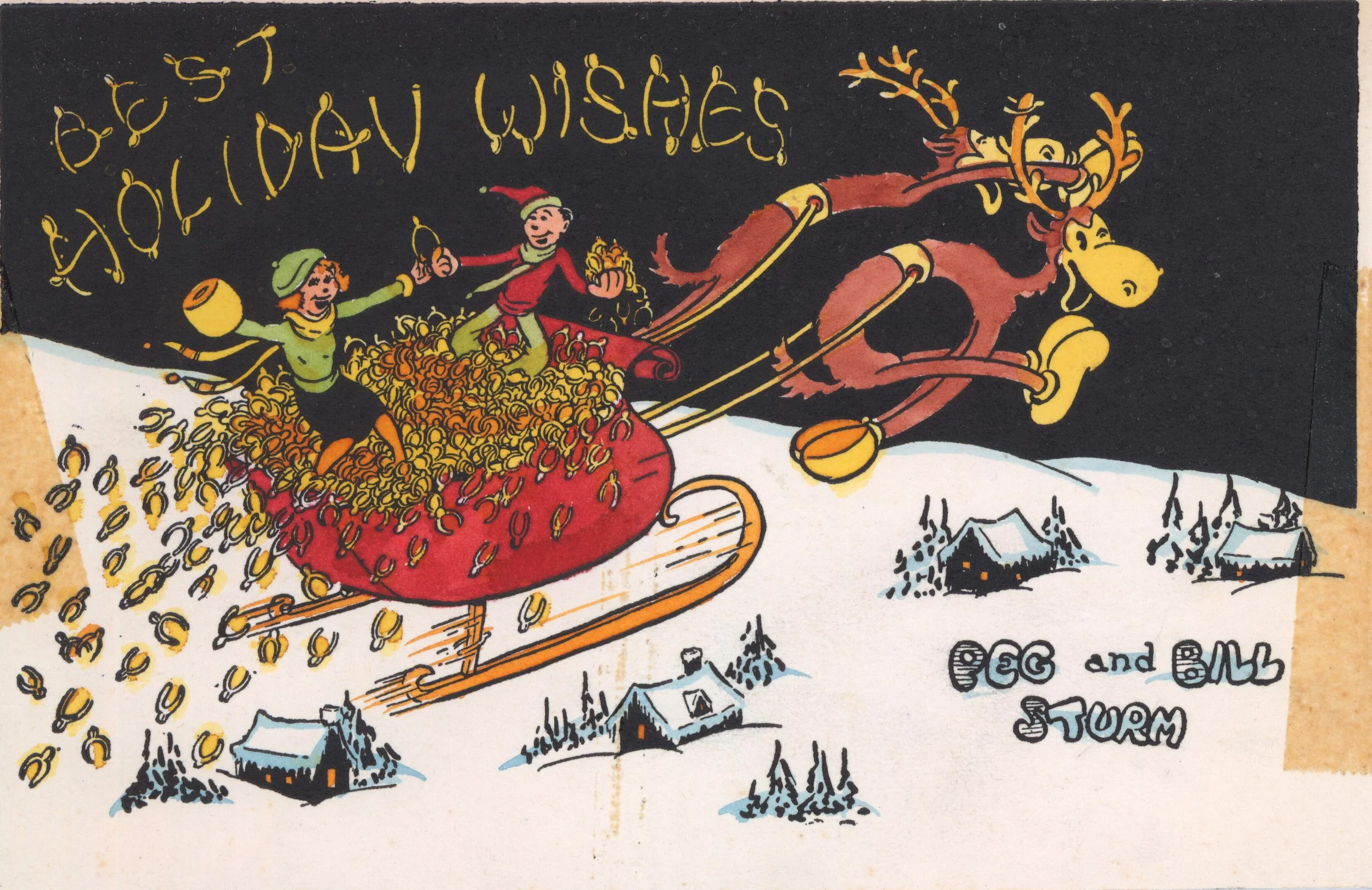 From Peg and Bill Sturm. Bill was a Fleischer Studios animator, and head animator, most noted for character development. He apparently did a lot of animation for the Popeye and Bluto characters. Bill left Fleischer Studios in 1938 to work for Bob Cla