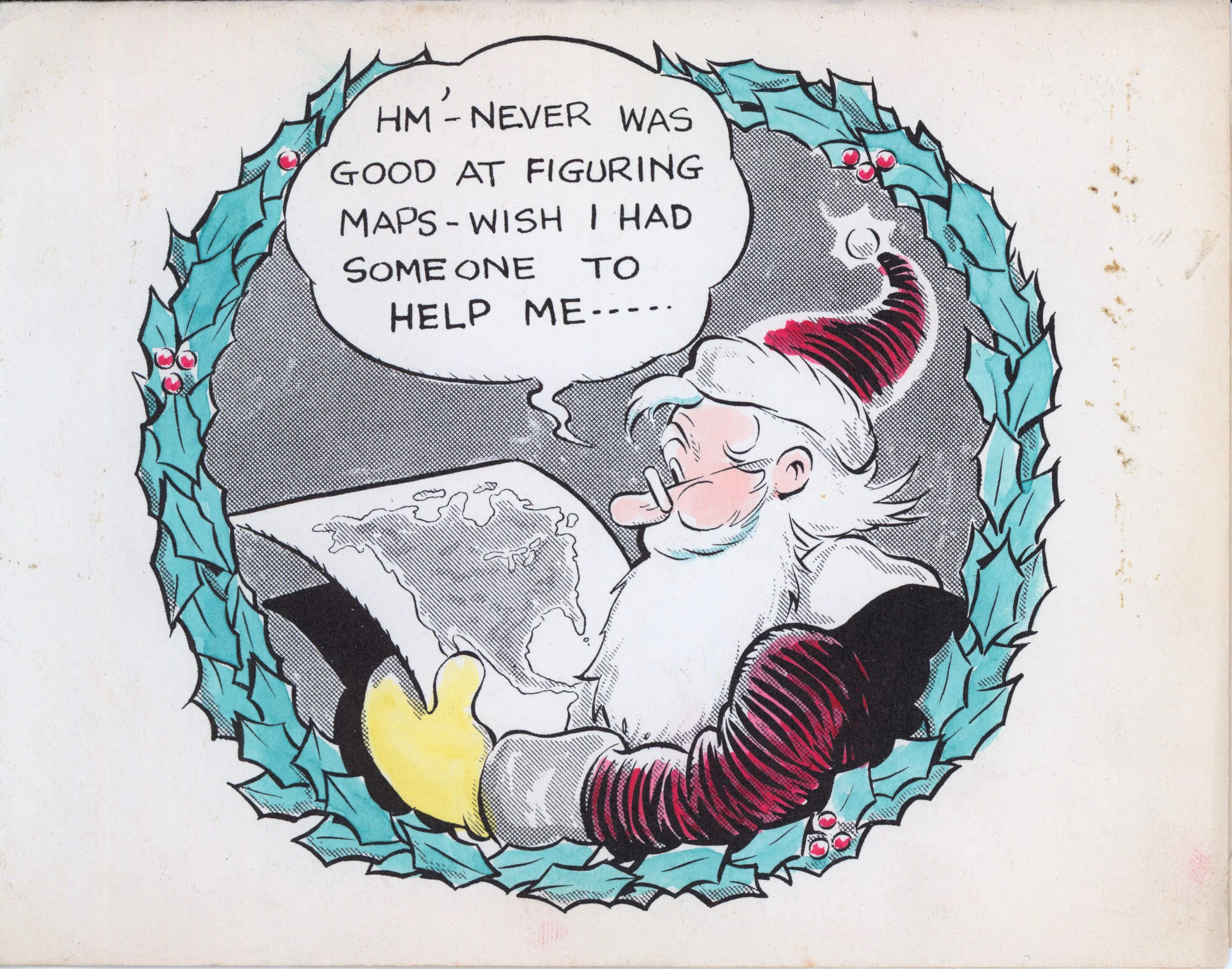 This is the front of a card from Esther and Dave Hoffman. Dave was a Fleischer Studios animator in the 1930’s. He worked on films featuring Betty Boop, Wiffle Piffle, and even the famous Fleischer ‘Bouncing Ball.’ When he left Fleischer Studios in th