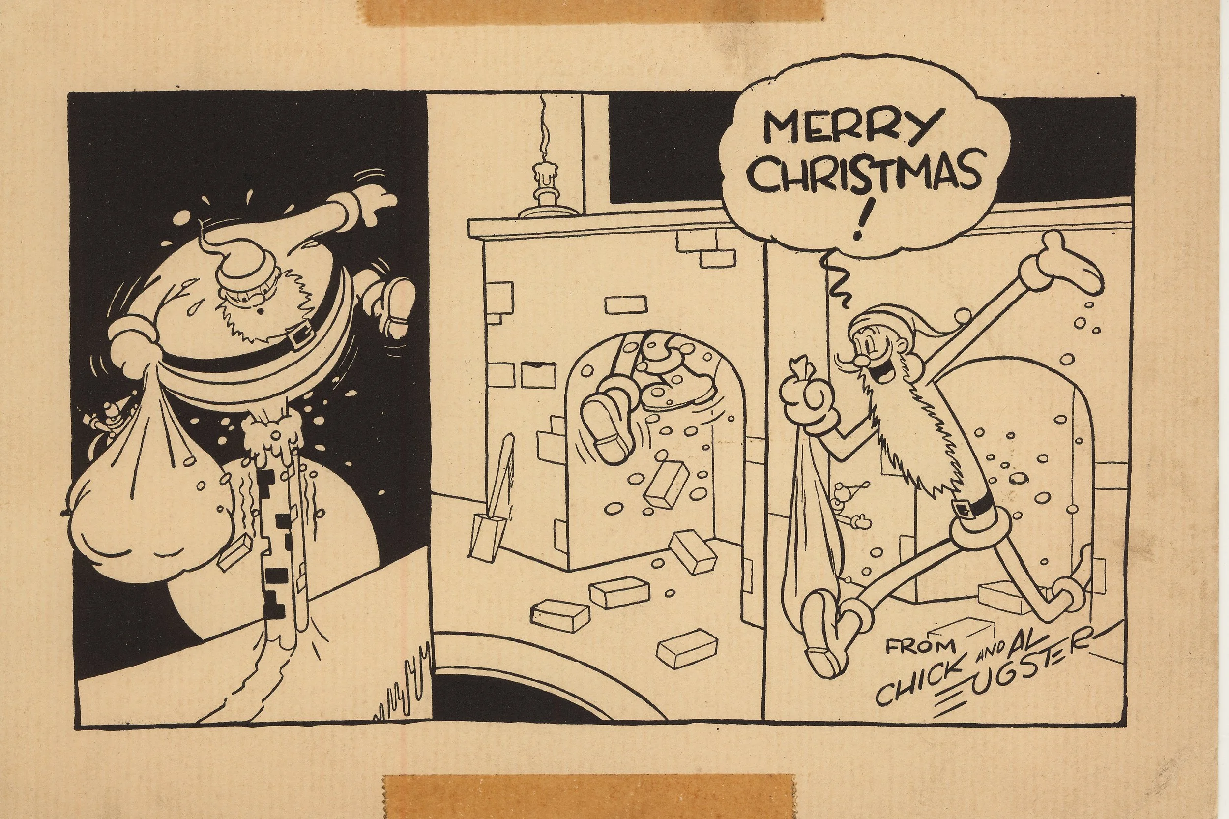 Signed Chick and Al Eugster. After leaving Famous Studios in 1957 Al free-lanced and worked for Paramount before being hired by Kim and Gifford to animate the very popular 'Science Rock' TV series. When he retired in 1987 he had worked in animation f