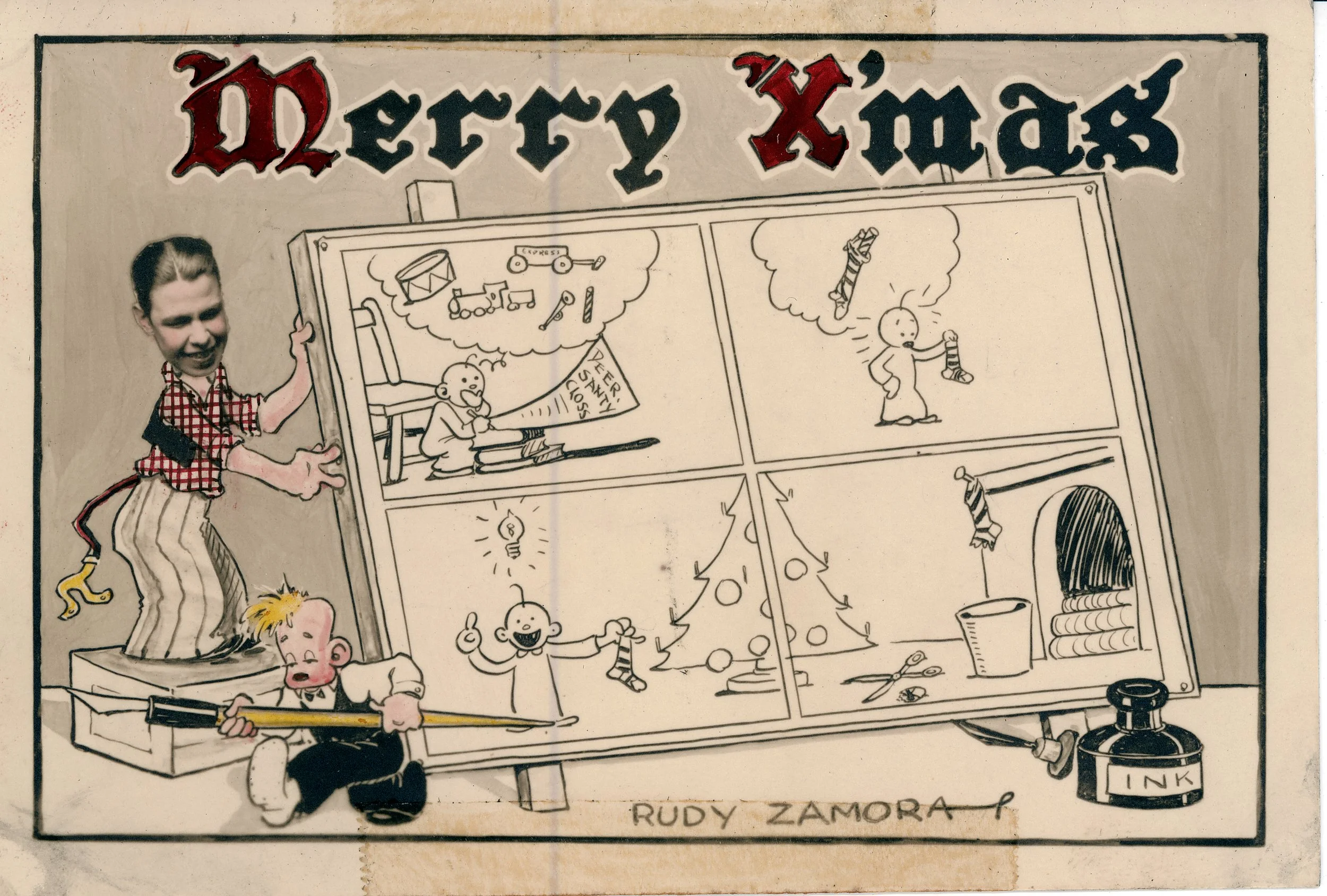 In 1928 Rudy Zamora started working at Fleischer Studios. His animation included Bouncing Ball Screen Songs and early Betty Boop films. In 1931/21 he left Fleischer Studios and worked at an incredible succession of studios that included Disney, Lantz