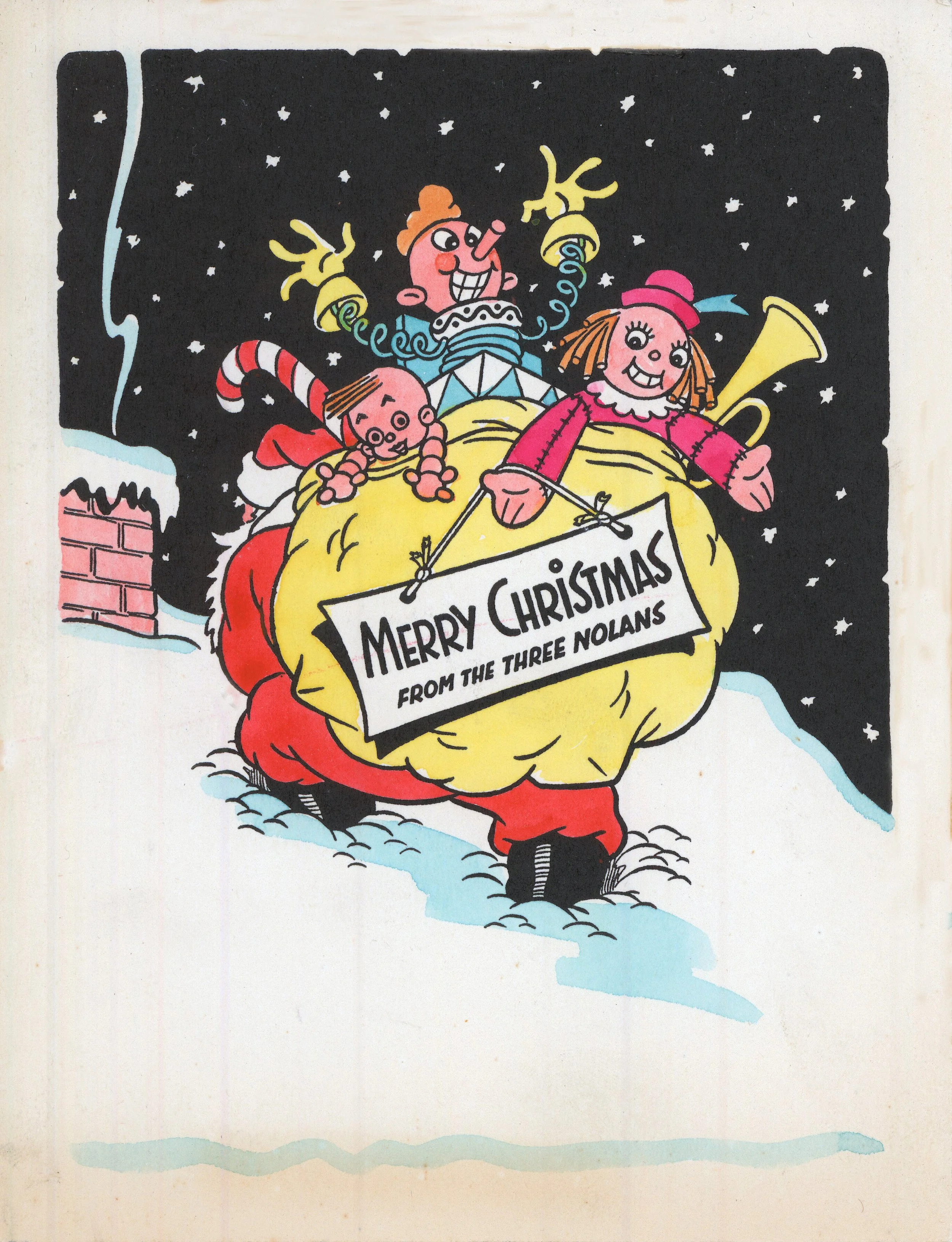 Christmas card from ‘the three Nolans.’