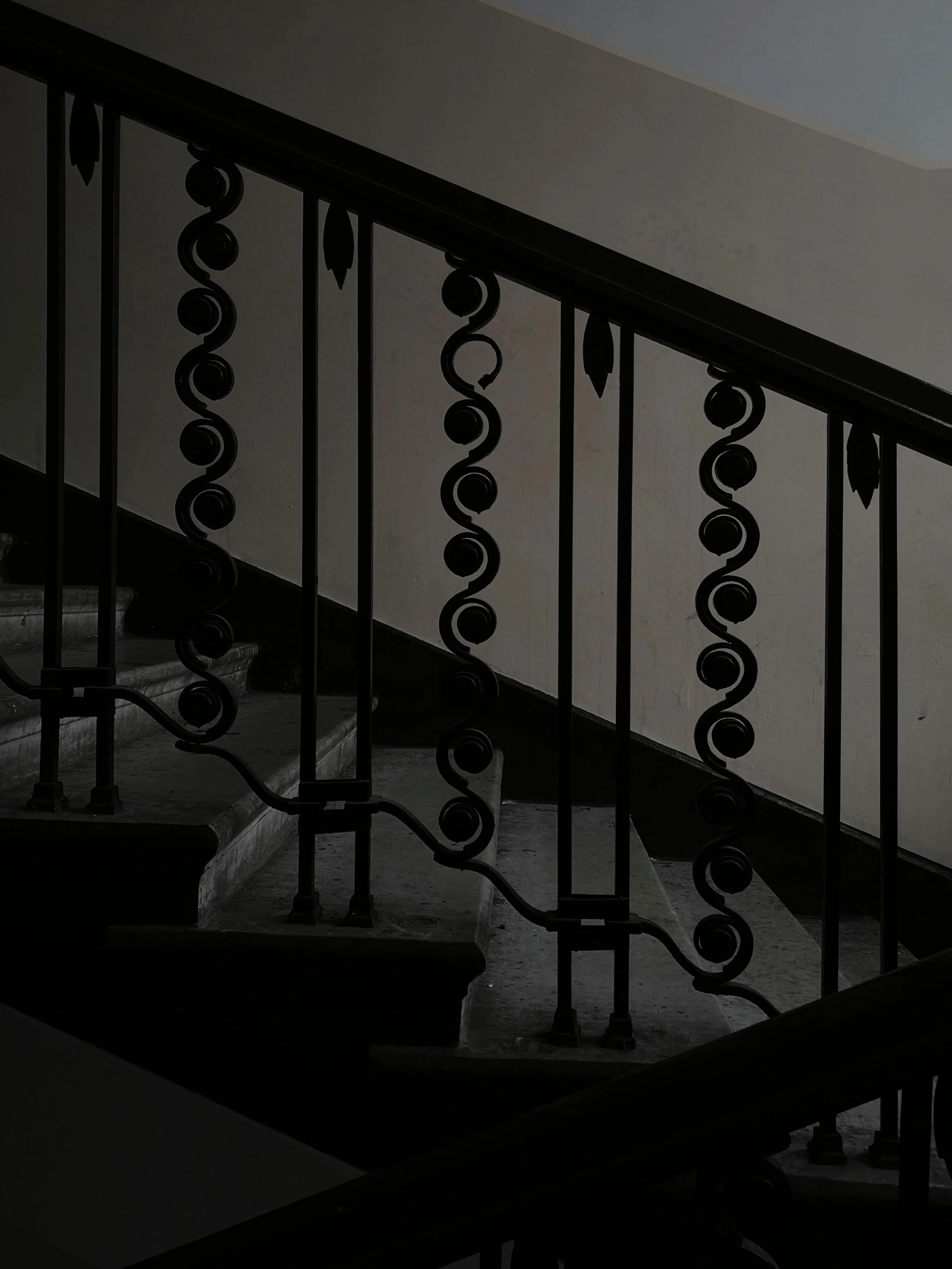 Staircase with iron detaiing