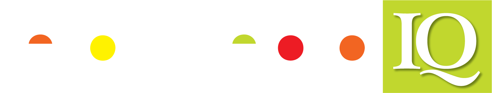 retailmediaIQ logo, with the wordmark in white (appearing as scattered orange, yellow, green, and red accent dots and dashes on a white background), and "IQ" in white serif text set inside a green square on the right.