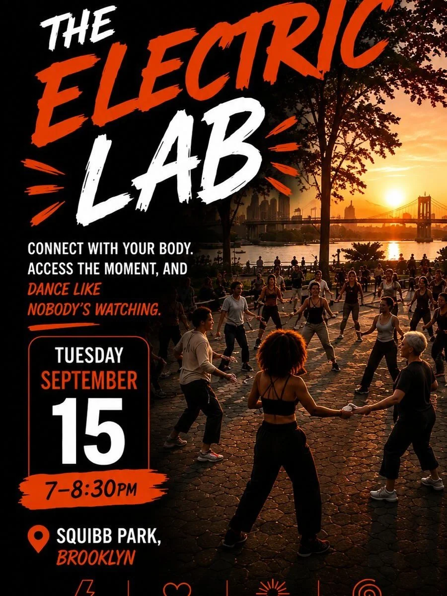This is what we&rsquo;re exploring tomorrow. ⚡️

Less thinking.
More moving.
More aliveness.

Electric Lab &mdash; tomorrow.

🎟️ A few spots left. Link in bio.

Footage: @maliciousgirl_ 
Music: @kcandthesunshineband @sistersledgeofficial @paulsimono