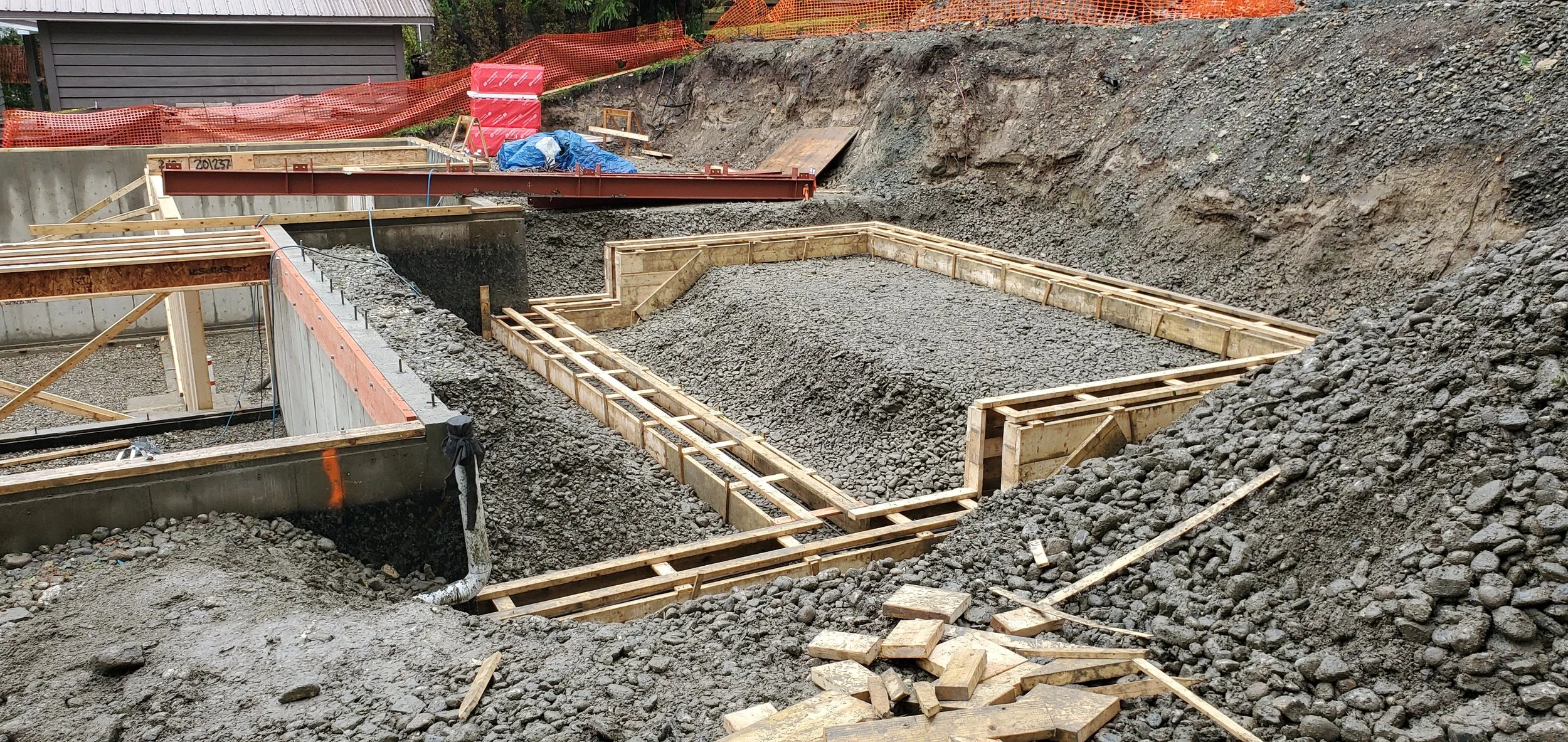 Concrete forming residential construction