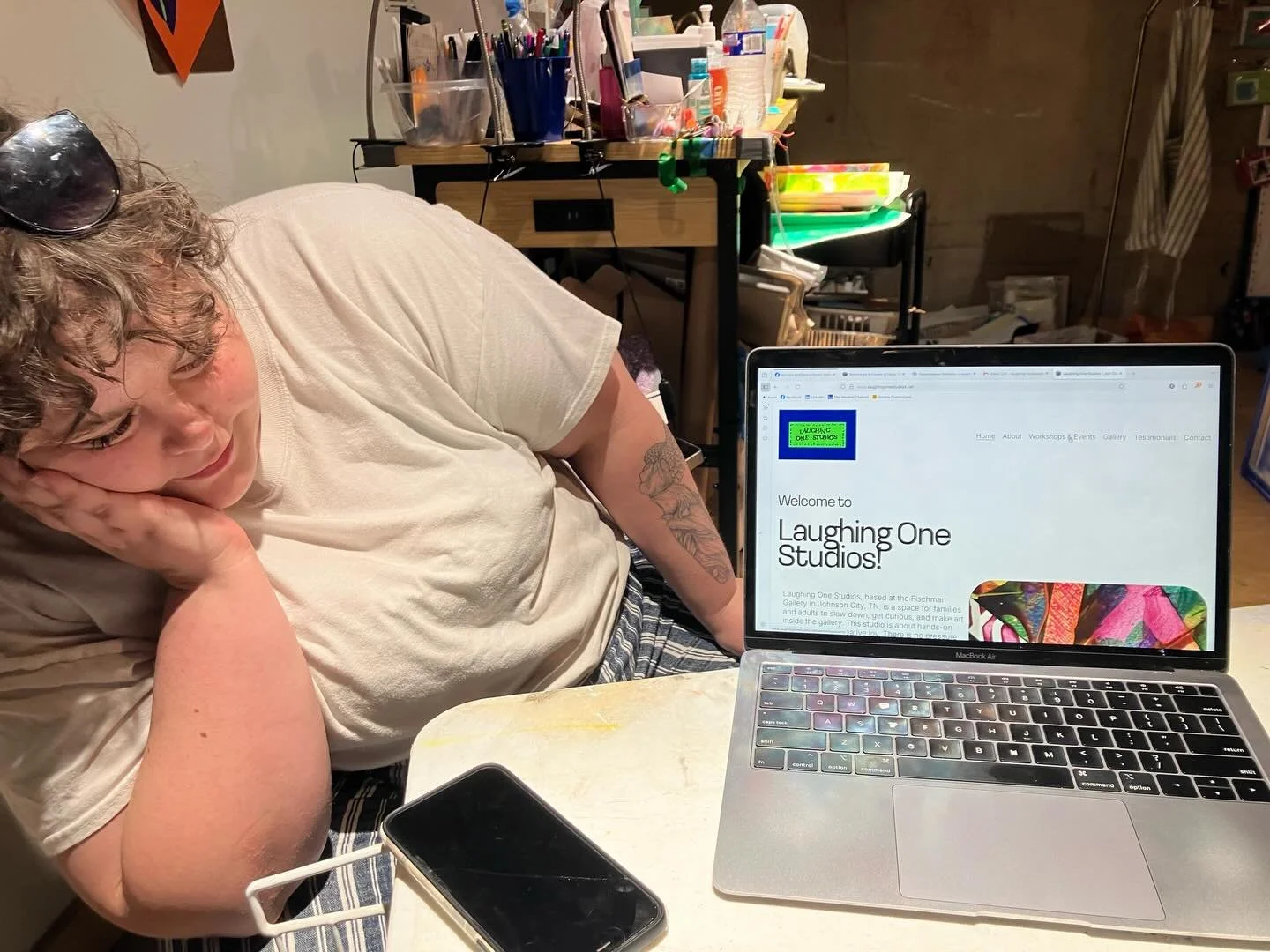 IT&rsquo;s ALIVE!! 

My girl Casadie Smith has worked her magic to get my website up &amp; running

See link in bio for
  laughingonestudios.net
#artstudio 
#johnsoncitytn 
#visitjohnsoncitytn 
#womenshistorymonth2026 
#mixedmedia