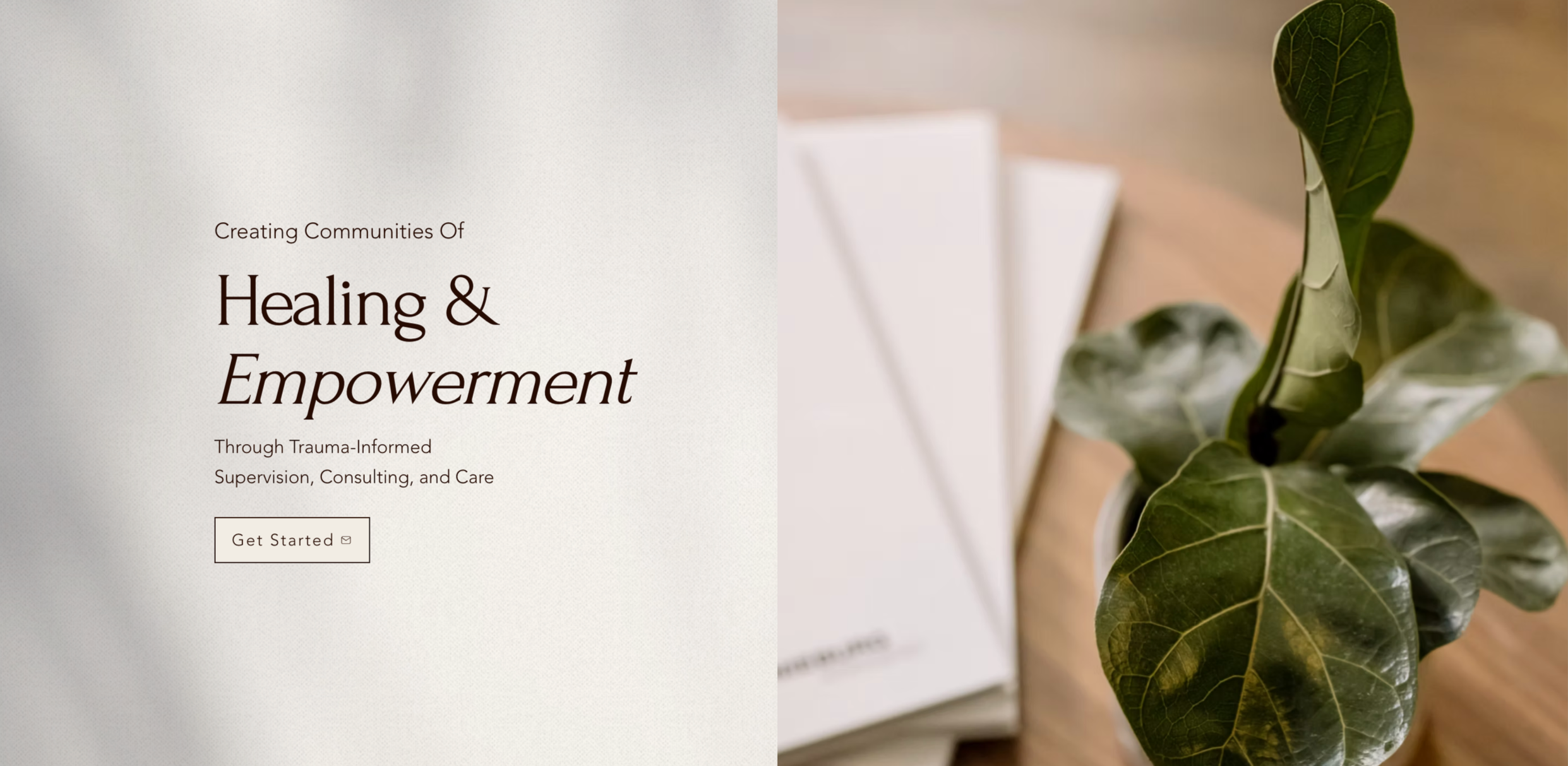 Hampton Consulting Website Screenshot: Healing & Empowerment