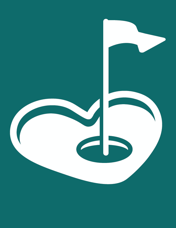 Golf hole with flag on putting green
