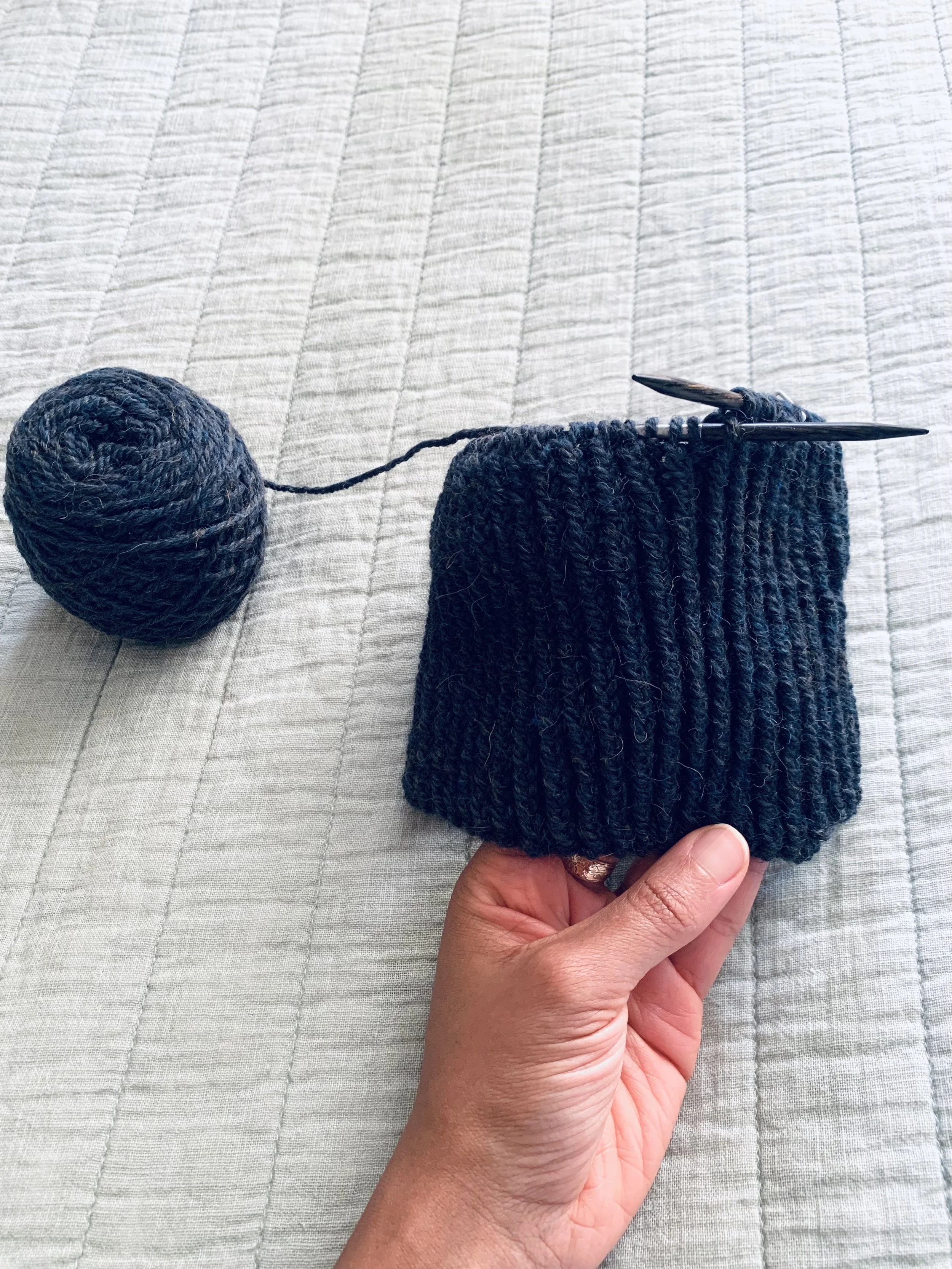 LOADING...1x1 Ribbed Hat, 100% Andean Highland Wool, Adult