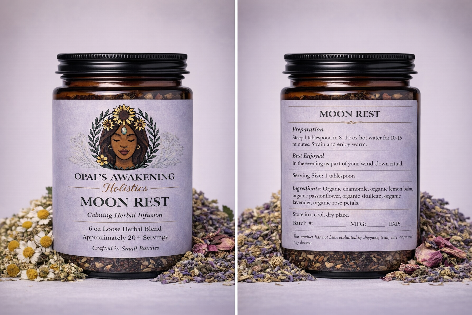 Moon Rest Organic Calming Herbal Tea Evening Relaxation Blend