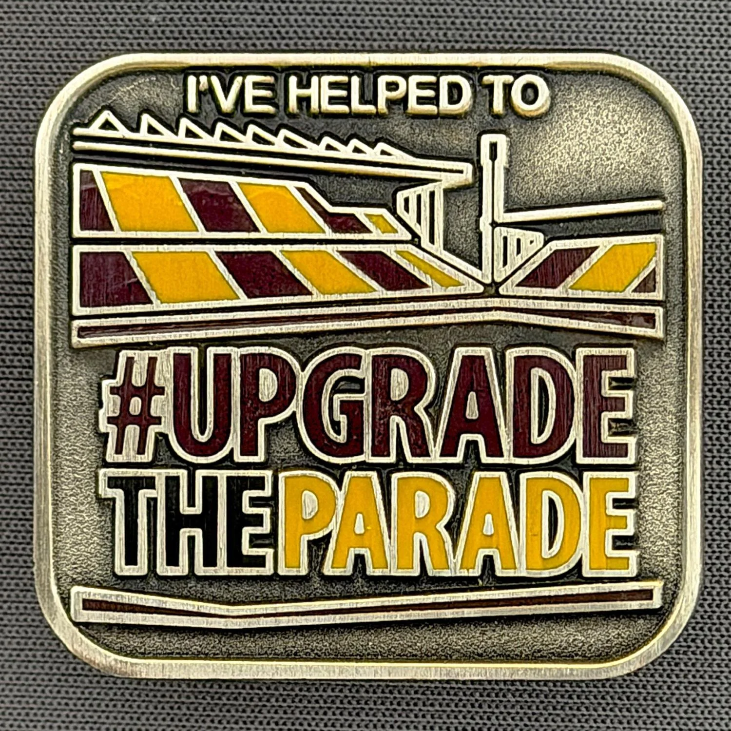 Reference Number: BCEVE077
Size: H 30.4 mm x W 32.3 mm
Pin Type: Metal Clutch
Plating: Antique Silver
Value: £8
Manufacturer: Bradford City Badges
Comments: Appeal to Upgrade Valley Parade. Boxed Set Limited Edition of 100