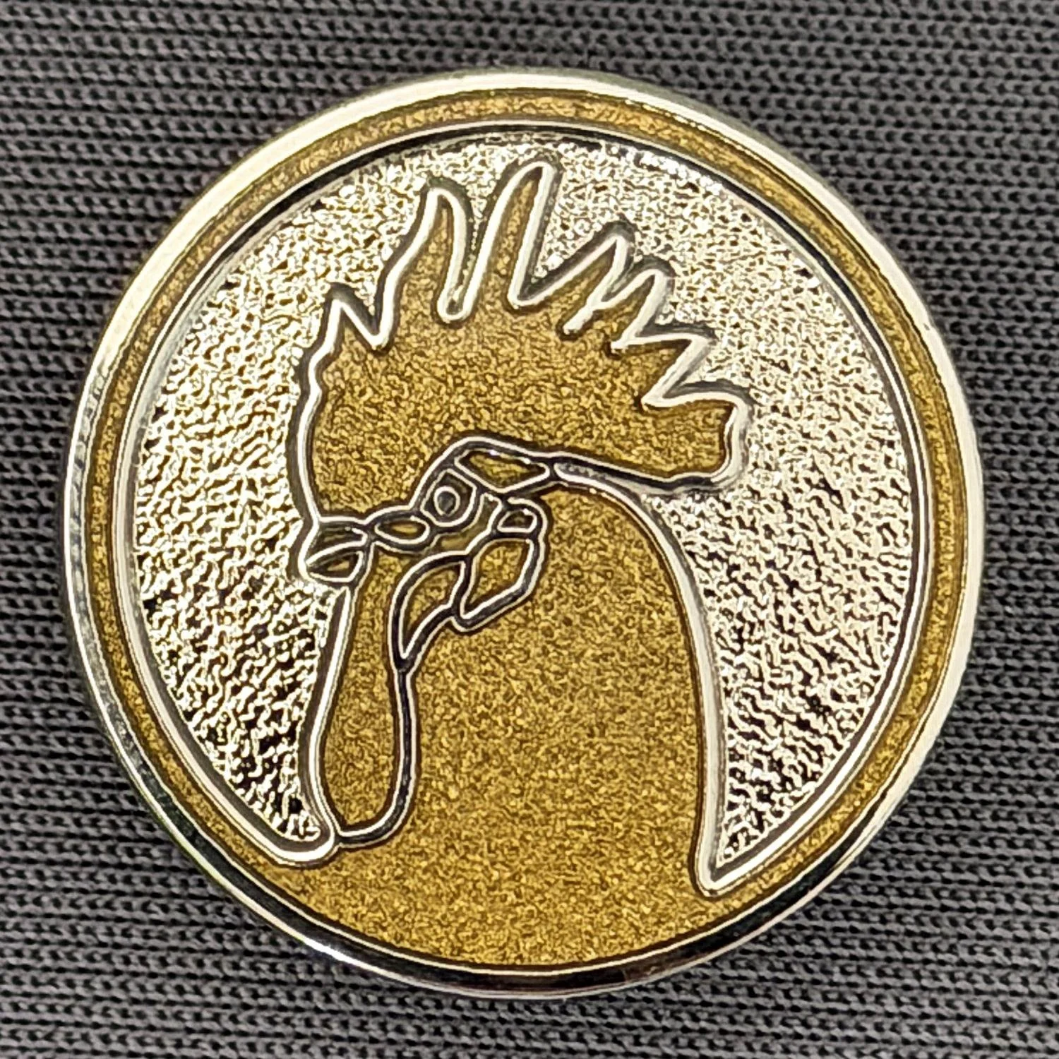 Reference Number: BCBAN025
Size: D 20.5 mm
Pin Type: Brooch Pin
Plating: Silver
Value: £8
Manufacturer: Paraders
Comments: Amber Bantam Crest