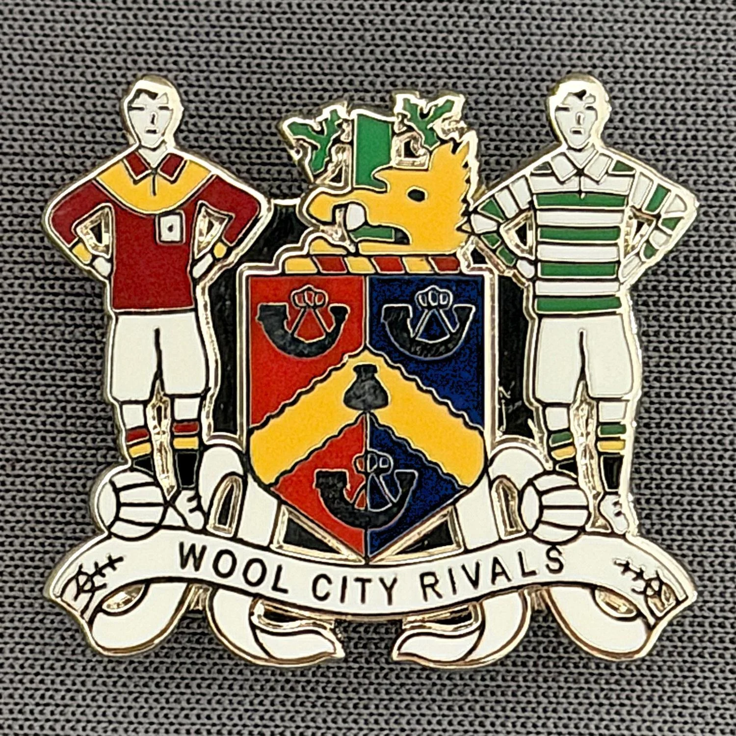 Reference Number: BCEVE038
Size: H 23 mm x W 25.1 mm
Pin Type: Brooch Pin
Plating: Silver
Value: £8
Manufacturer: Paraders
Comments: Wool City Rivals, Bradford City, Bradford Park Avenue 1914