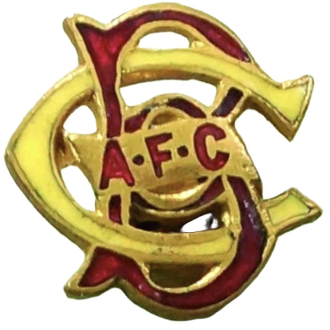 A badge with the AFC logo, featuring a red and yellow color scheme and the letters A F C in the center.