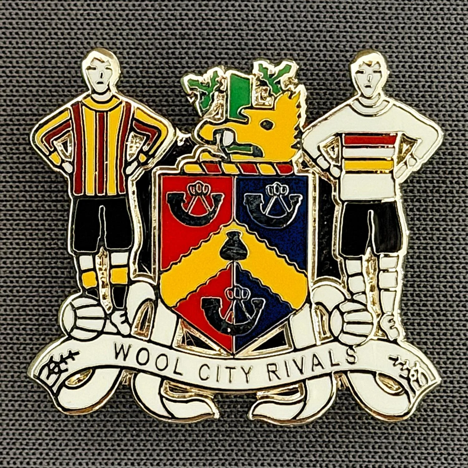 Reference Number: BCEVE042
Size: H 23 mm x W 25.2 mm
Pin Type: Brooch Pin
Plating: Silver
Value: £8
Manufacturer: Paraders
Comments: Wool City Rivals, Bradford City, Bradford Park Avenue 1968