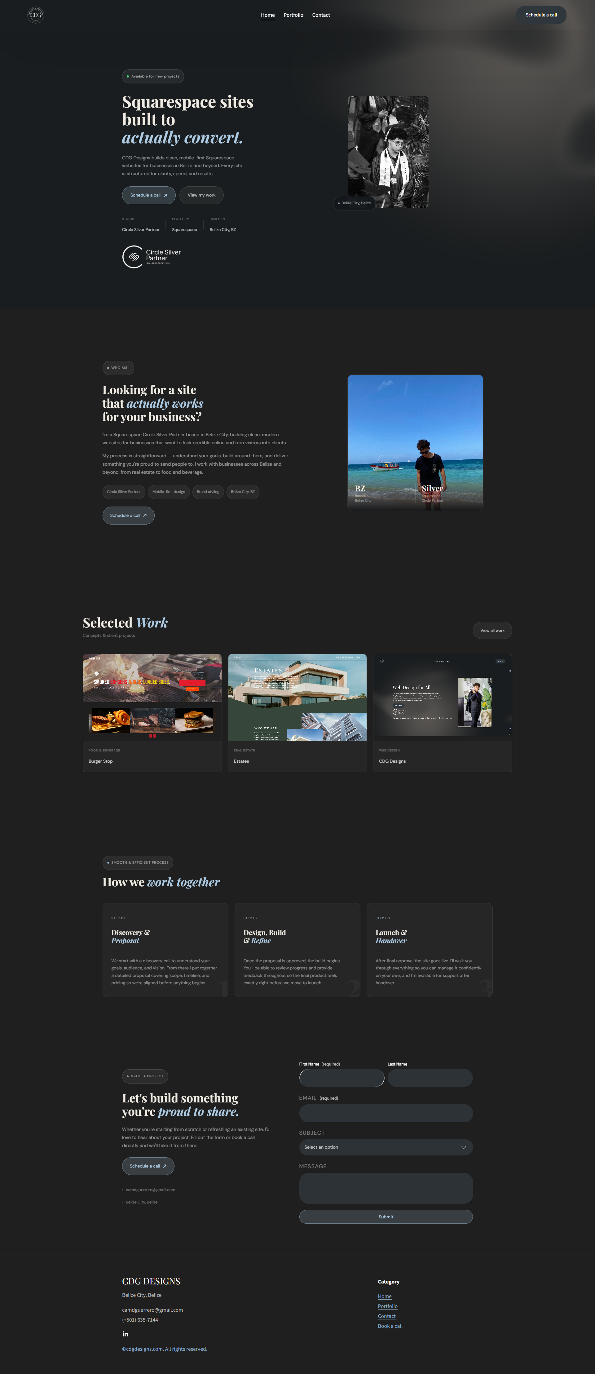 CDG Designs Squarespace portfolio site