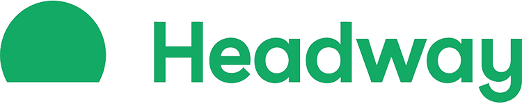 Green graphic that shows a partial sphere and the text "Headway".