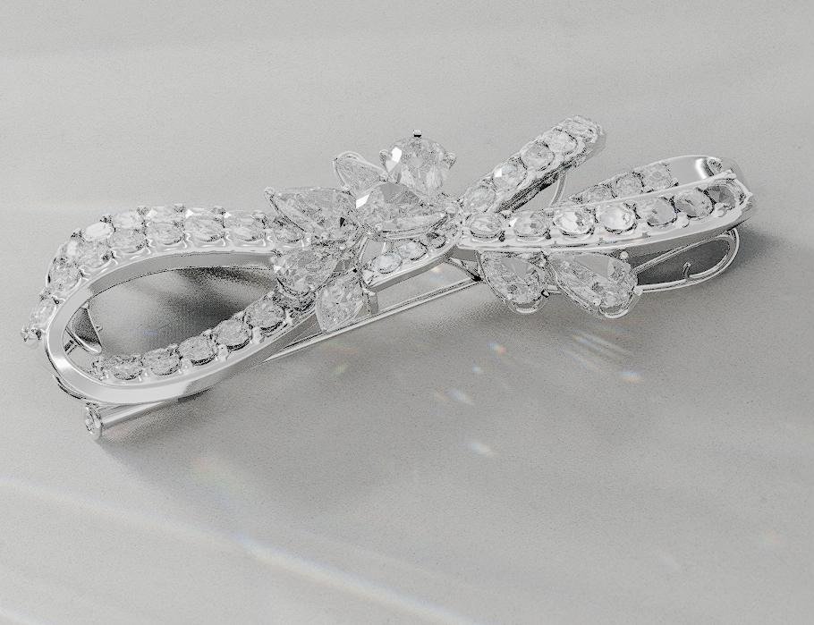 A silver and clear rhinestone butterfly hair clip on a light background.