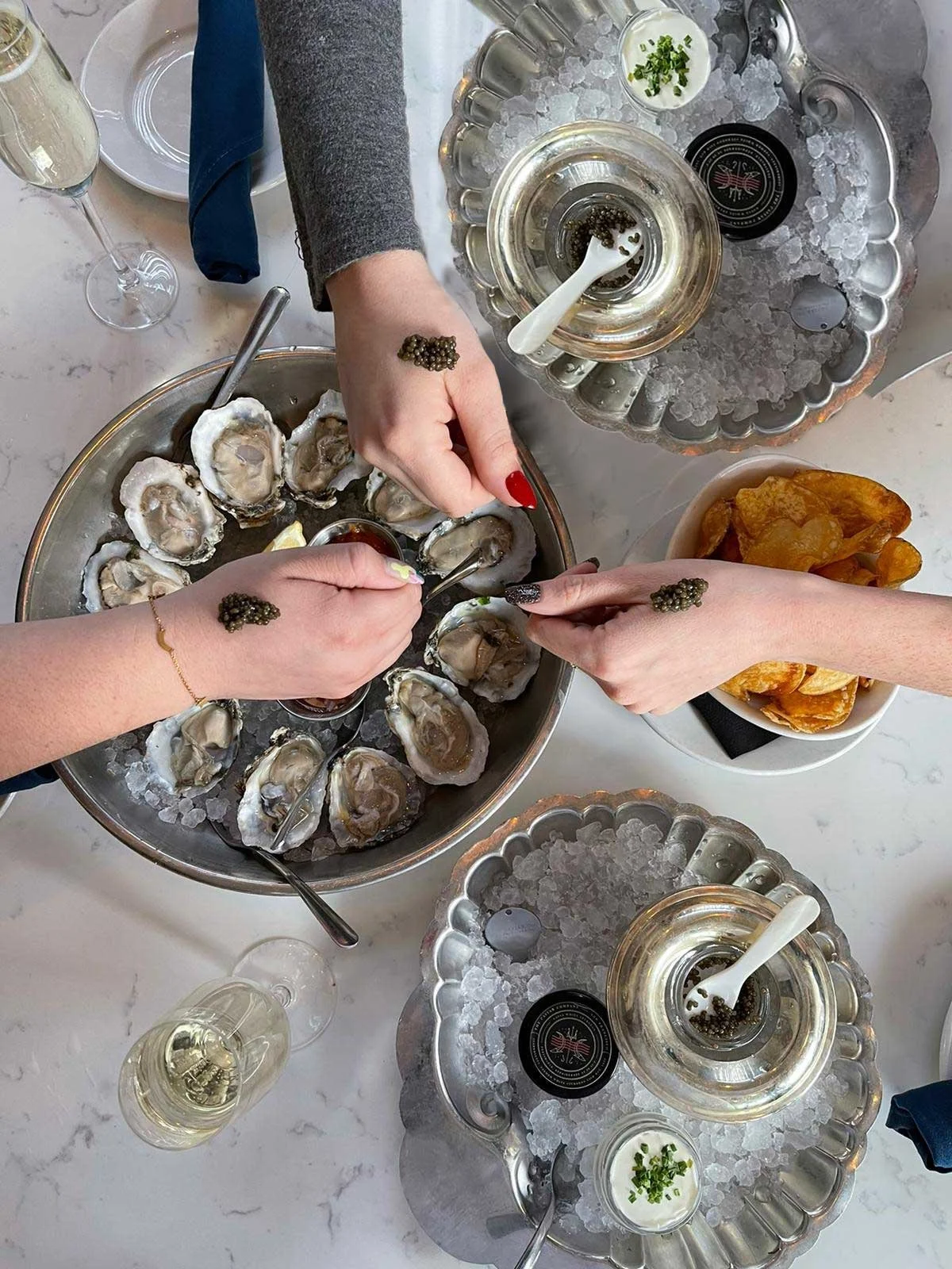 Caviar Warmed slightly on hands