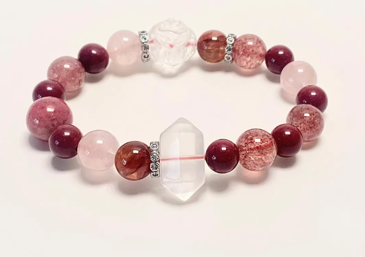 Strawberry Quartz & Rose Quartz Bracelet
