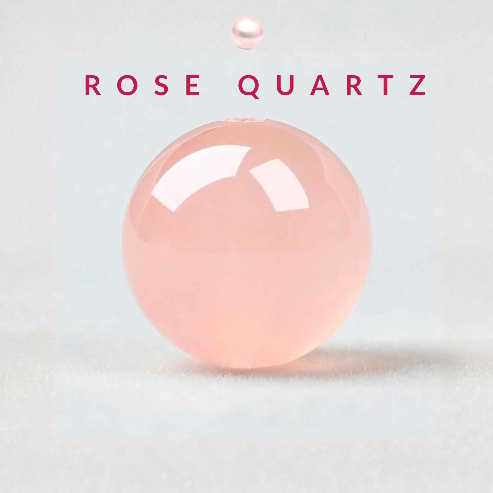 Polished rose quartz crystal sphere in soft pastel pink color.