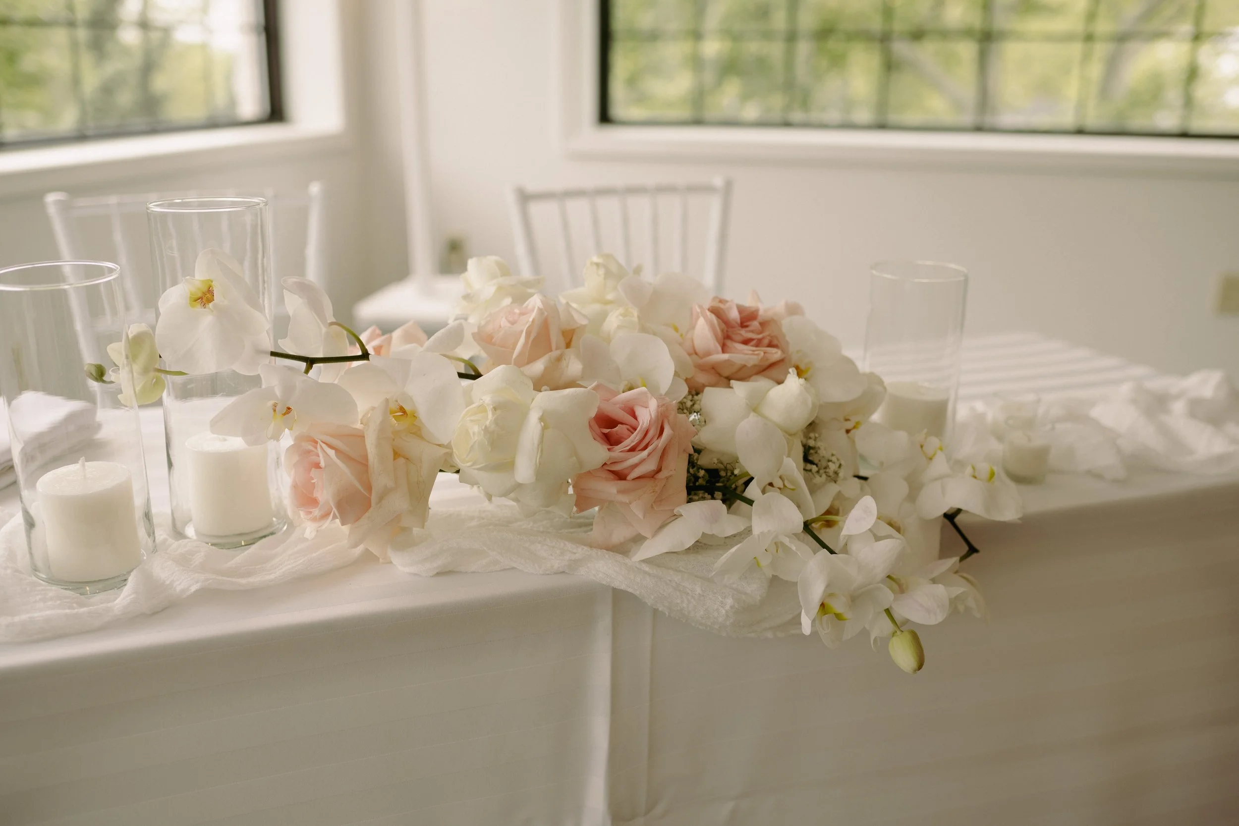 Pink and White Roses Barefoot-Floral-Maryland-Florist