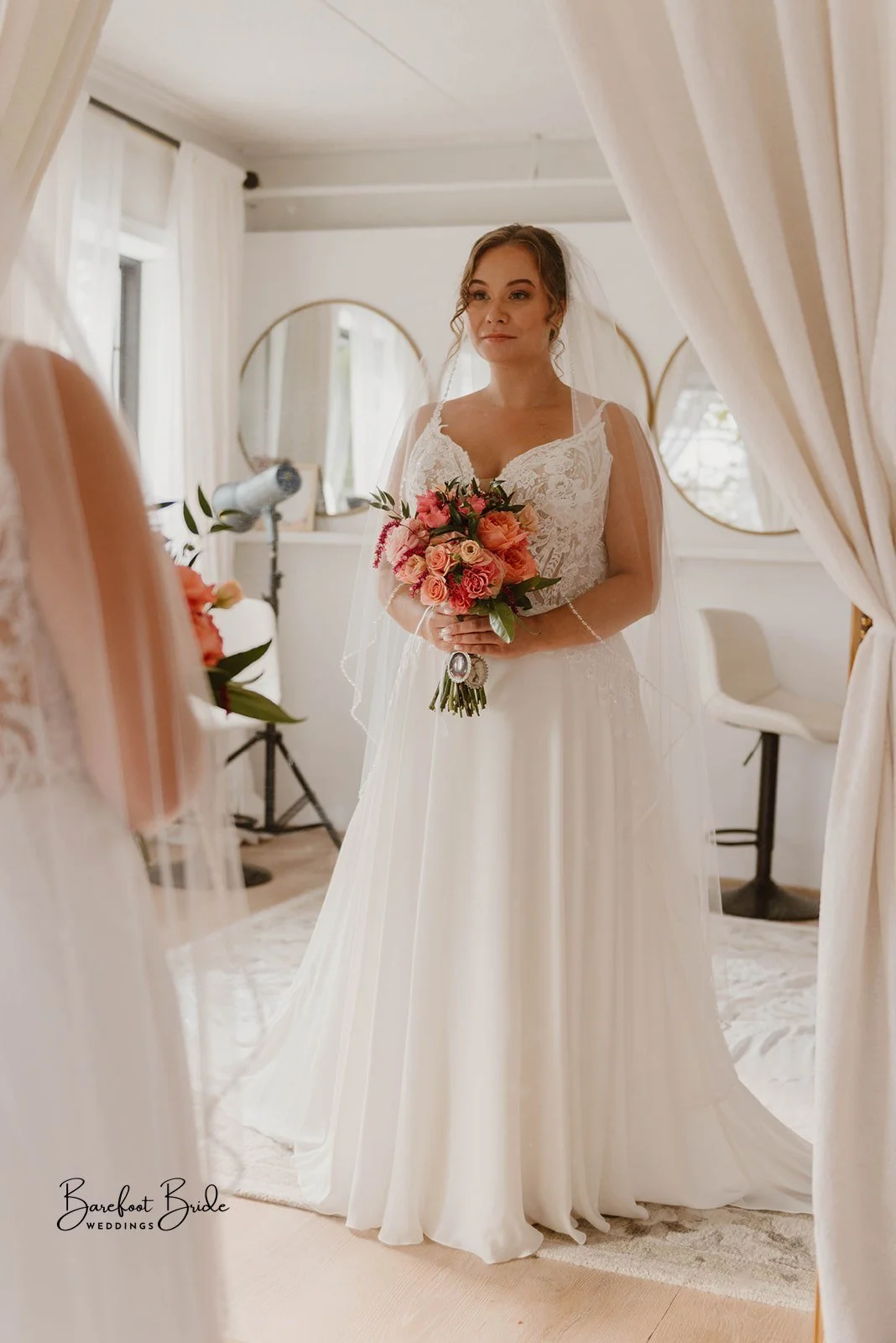 Sunset Color Bridal Bouquet Barefoot Florals OCMD