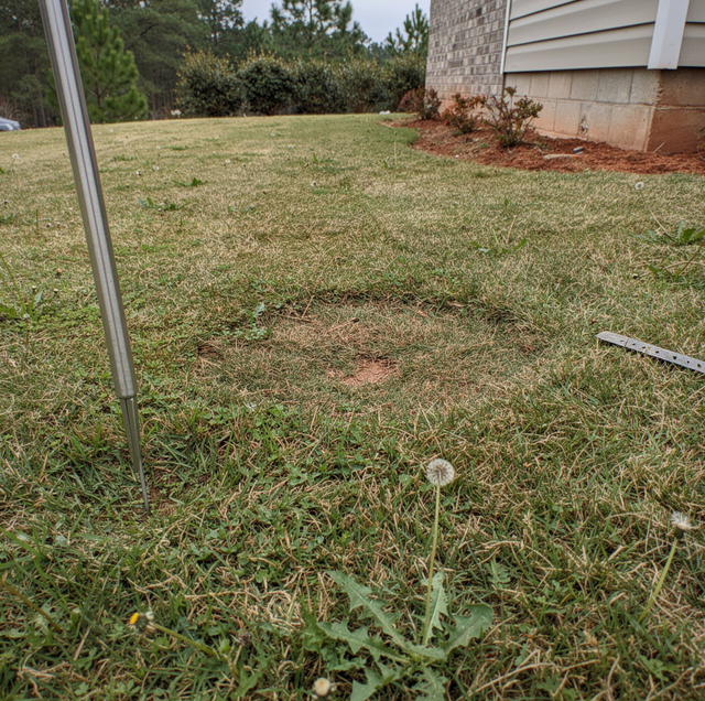 septic tank location mapped on surveyor tablet in field